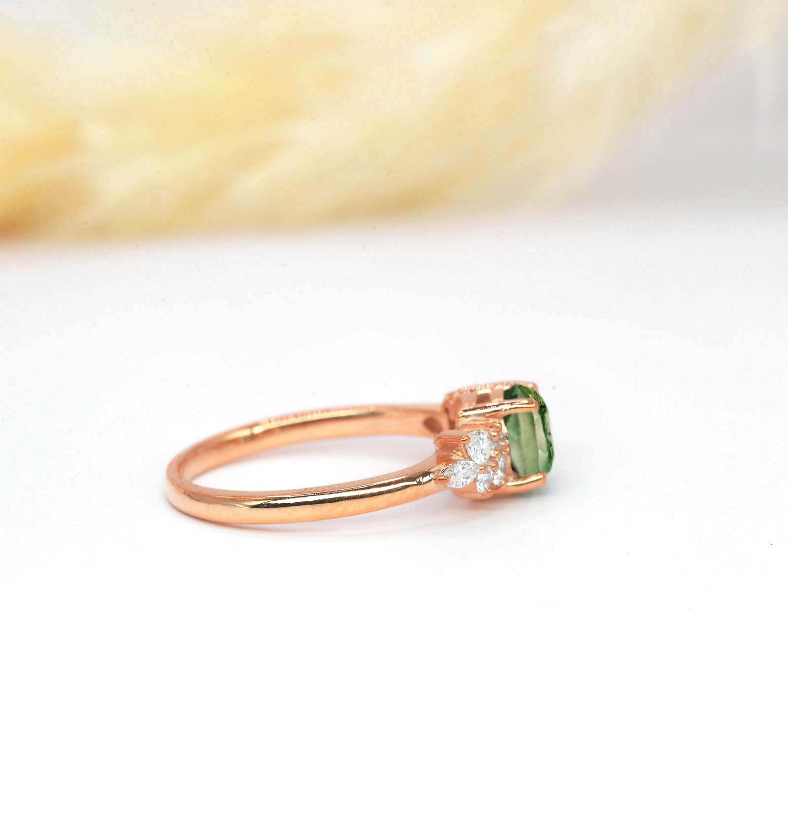 moss agate bridal ring