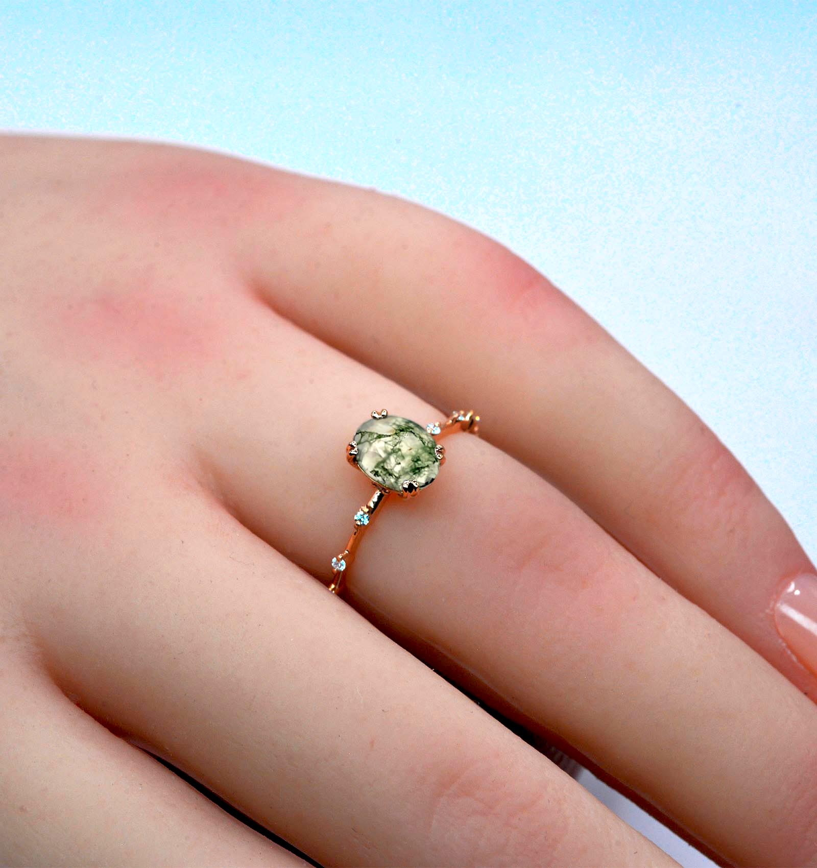 delicate agate anniversary ring