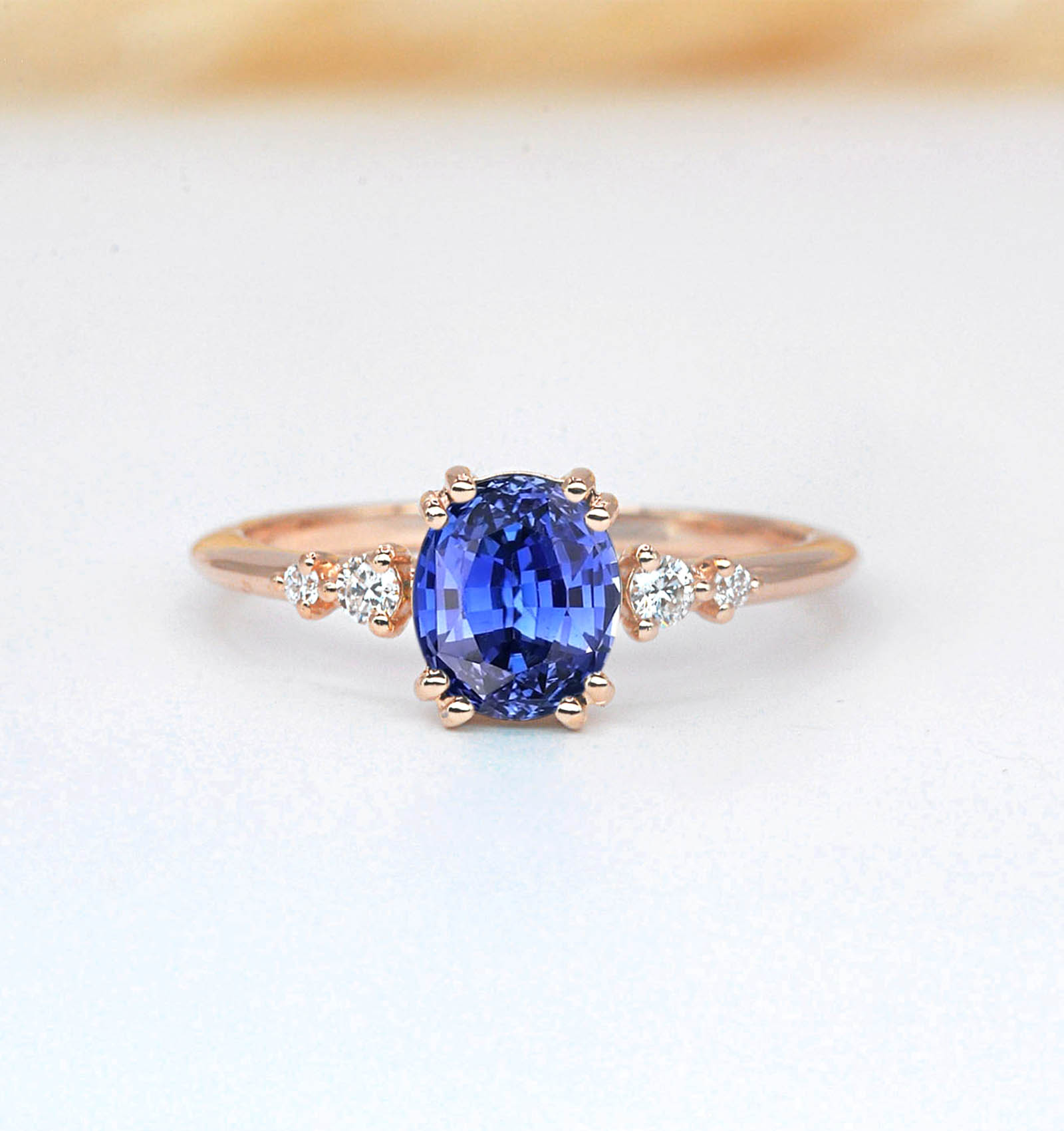 natural blue sapphire art deco ring