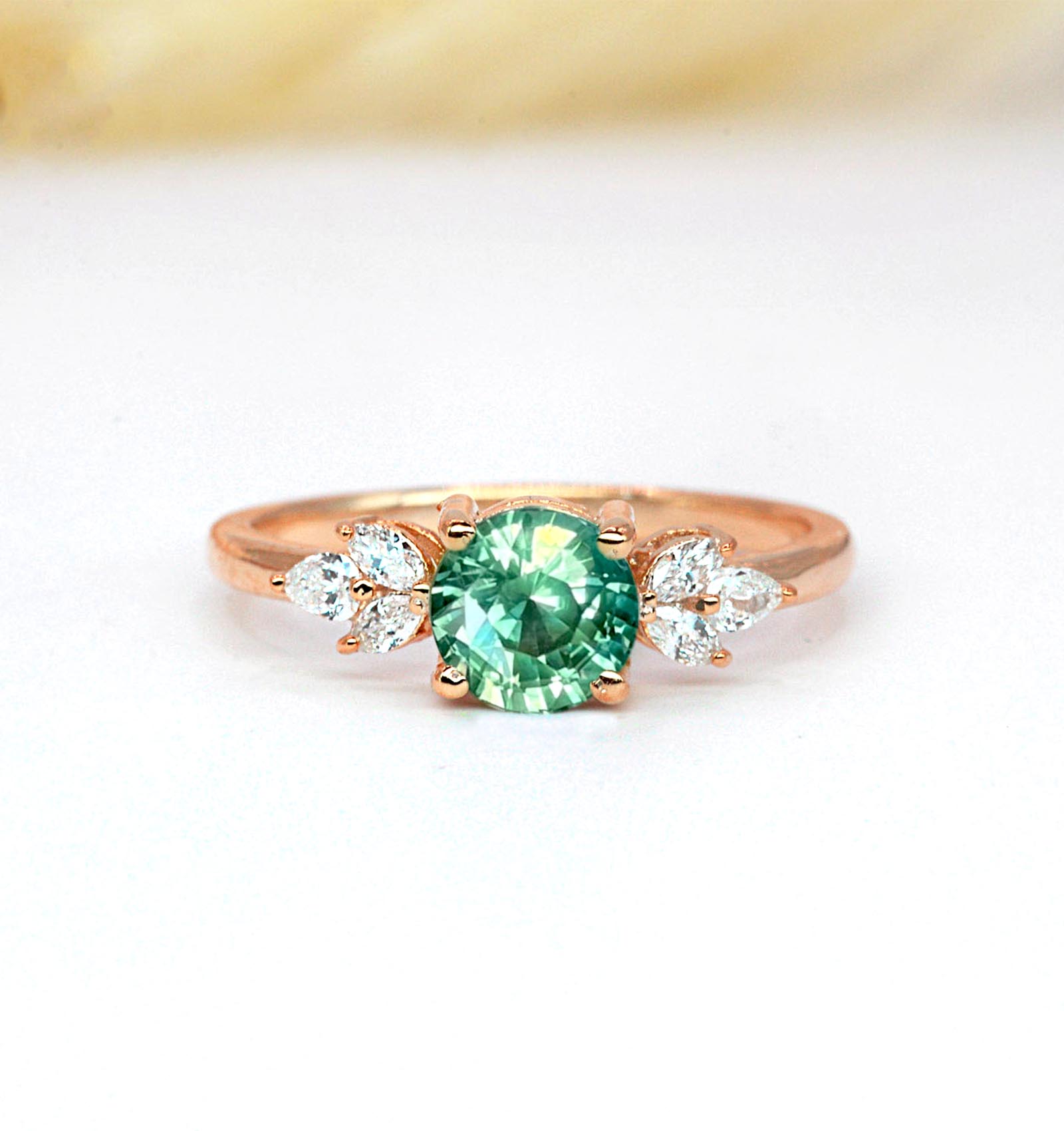 natural mint sapphire ring