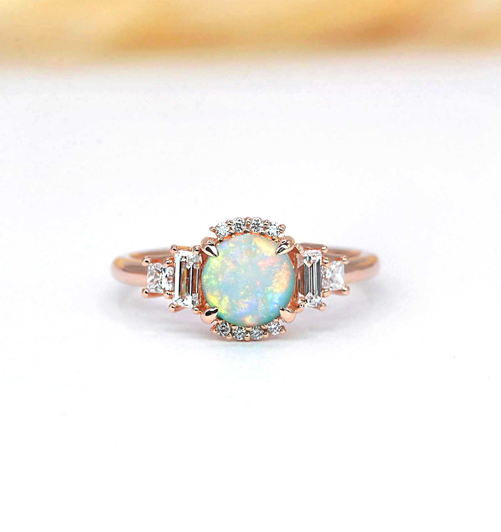 opal classic cluster engagement ring