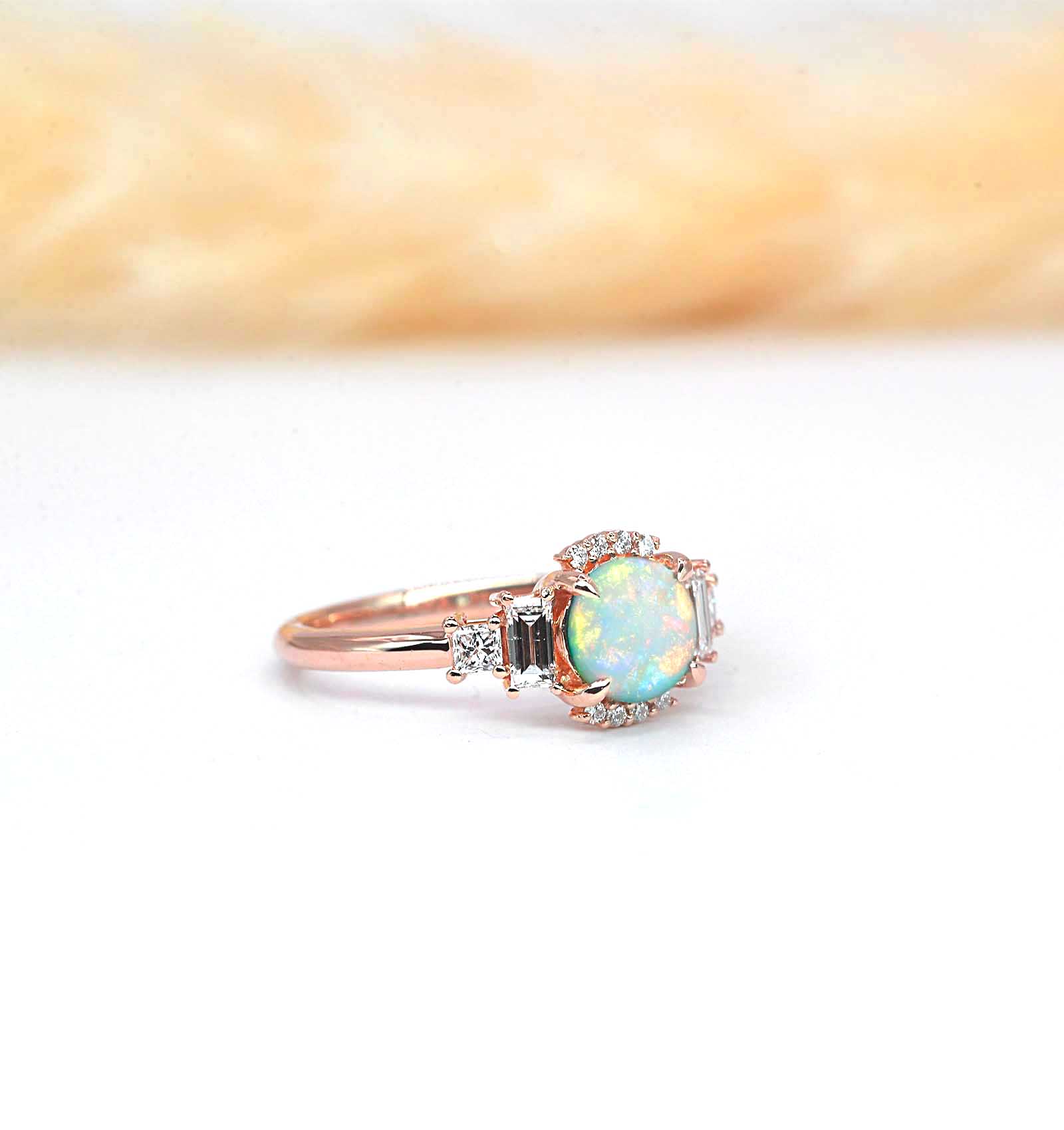 opal classic cluster engagement ring