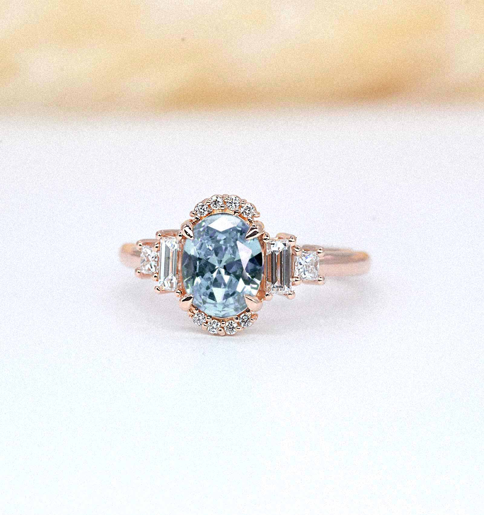 aquamarine anniversary cluster ring