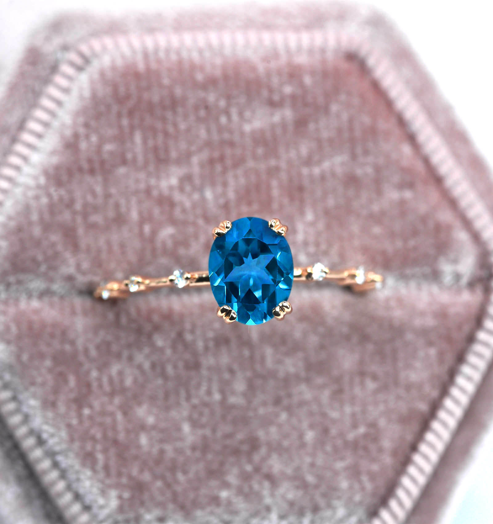 oval blue topaz celebrity ring