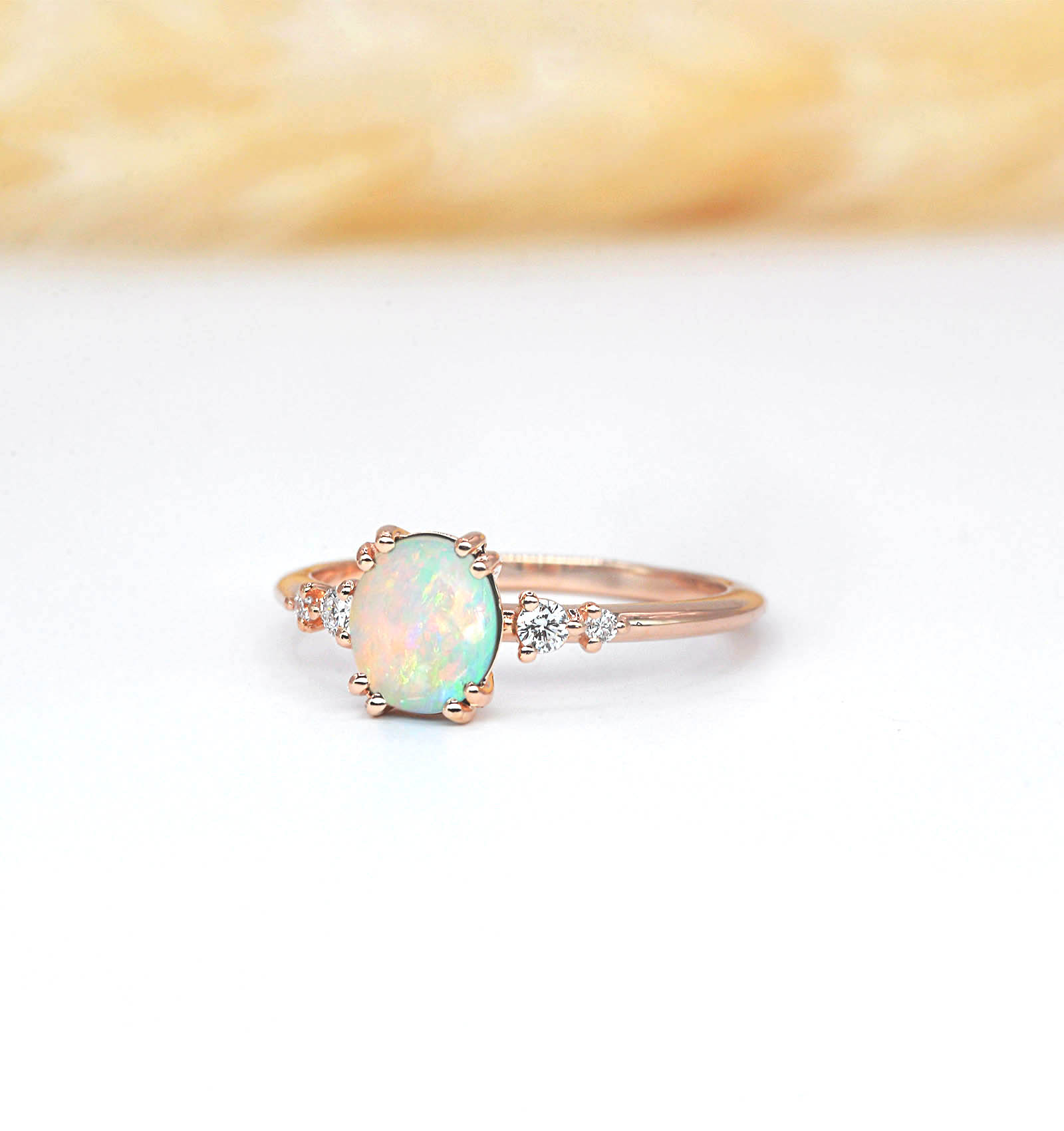 oval opal featuring bridal ring