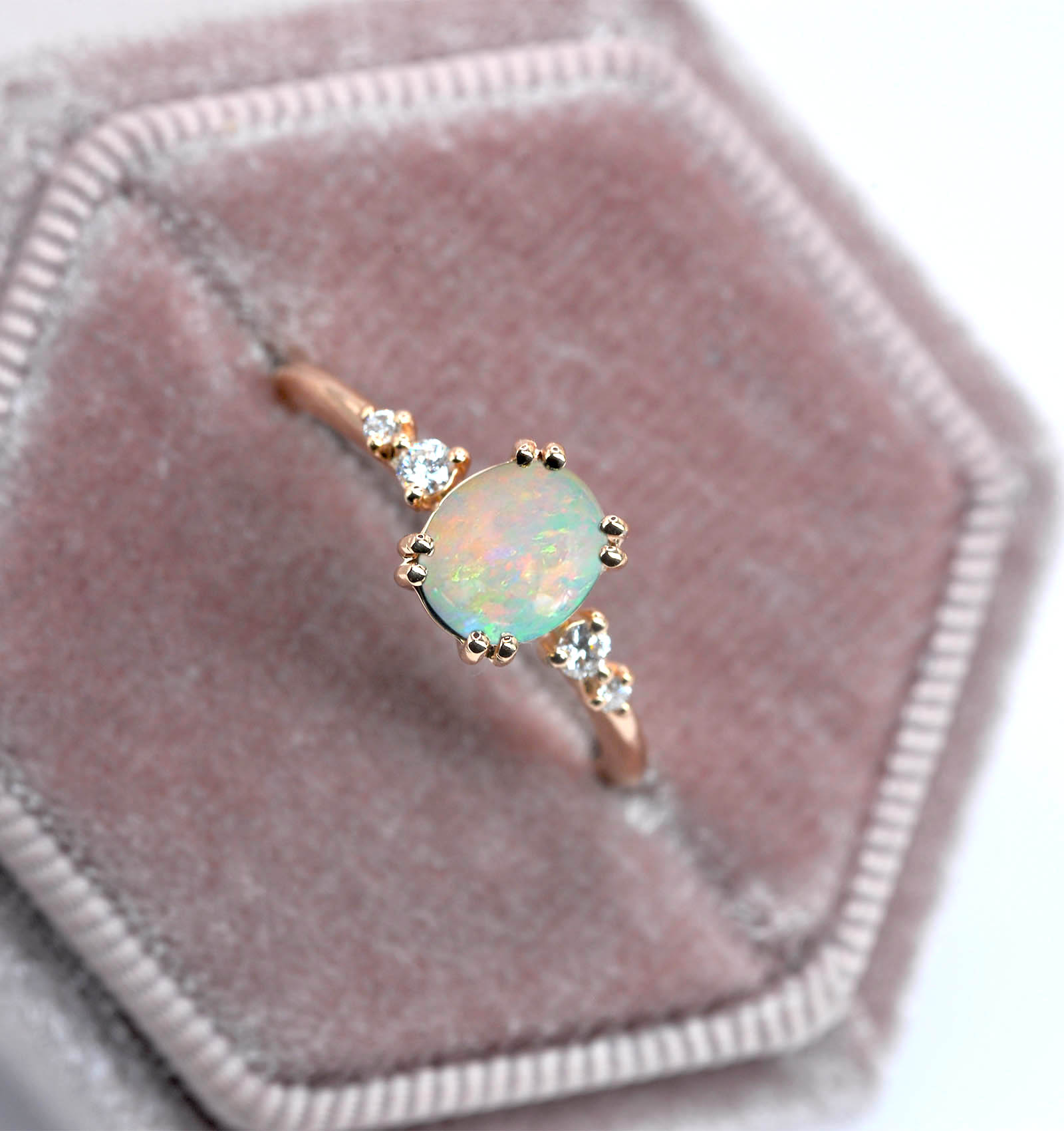 oval opal featuring bridal ring