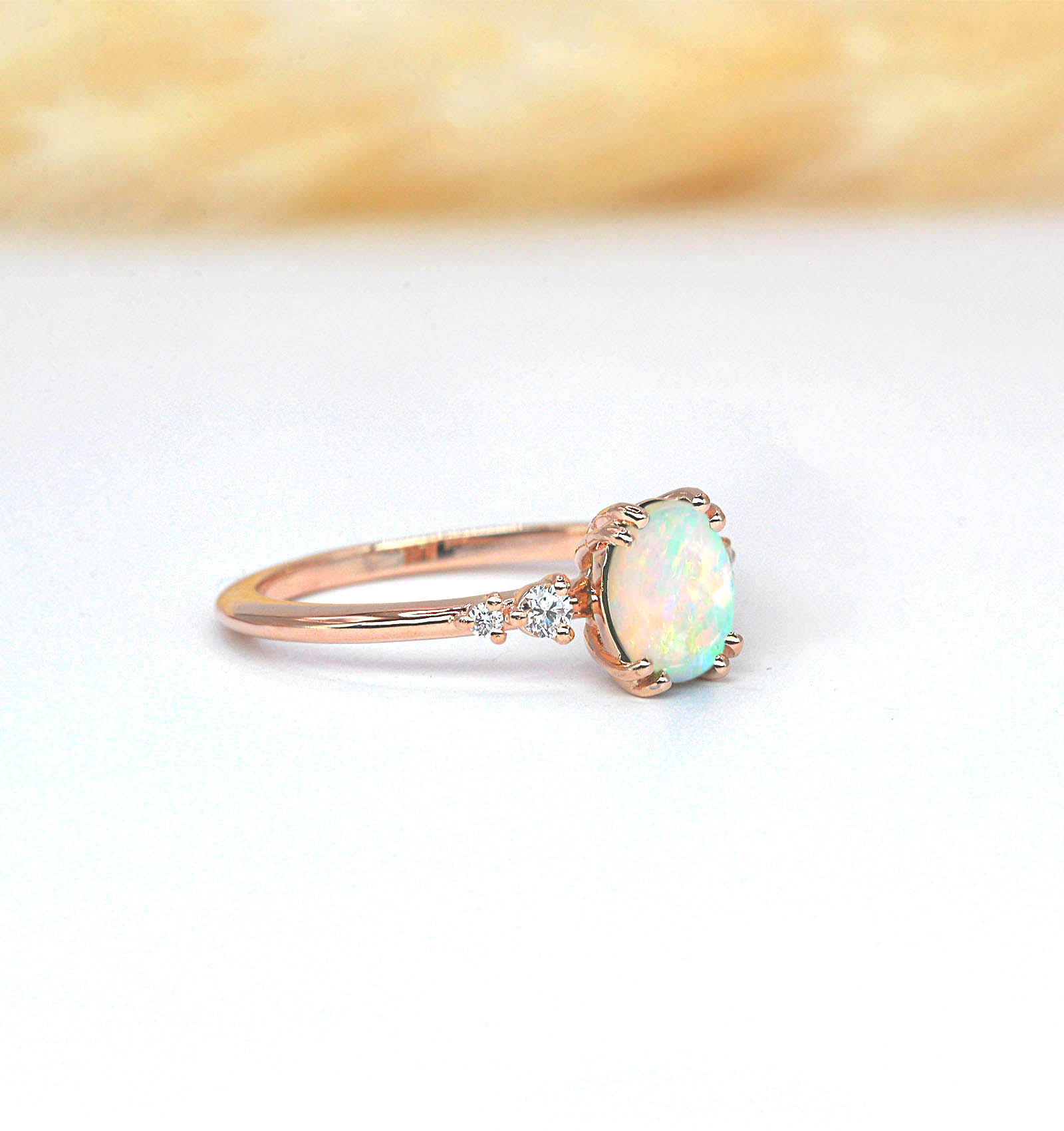 oval opal featuring bridal ring