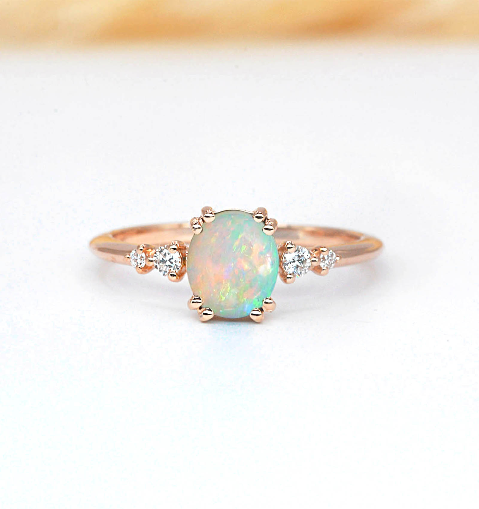 oval opal featuring bridal ring