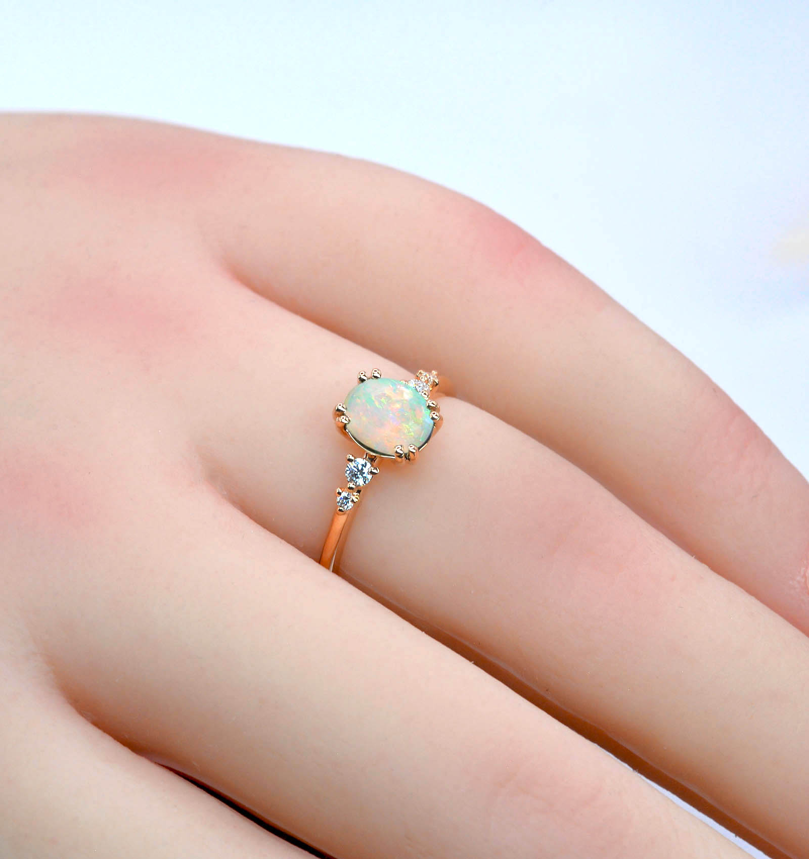 oval opal featuring bridal ring