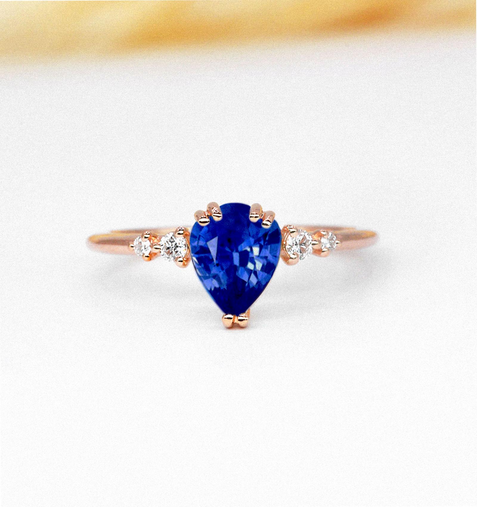 pear blue anniversary ring for her