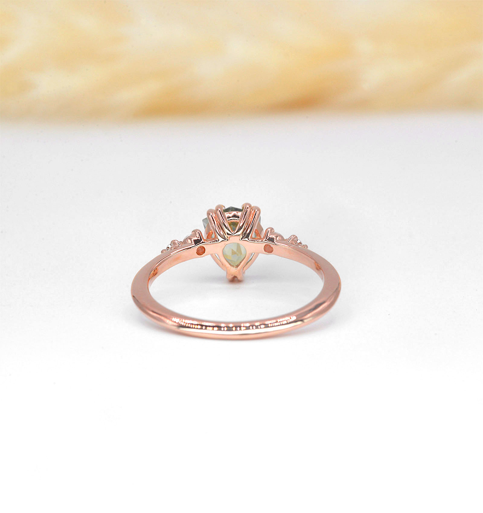 pear tsavorite dainty ring