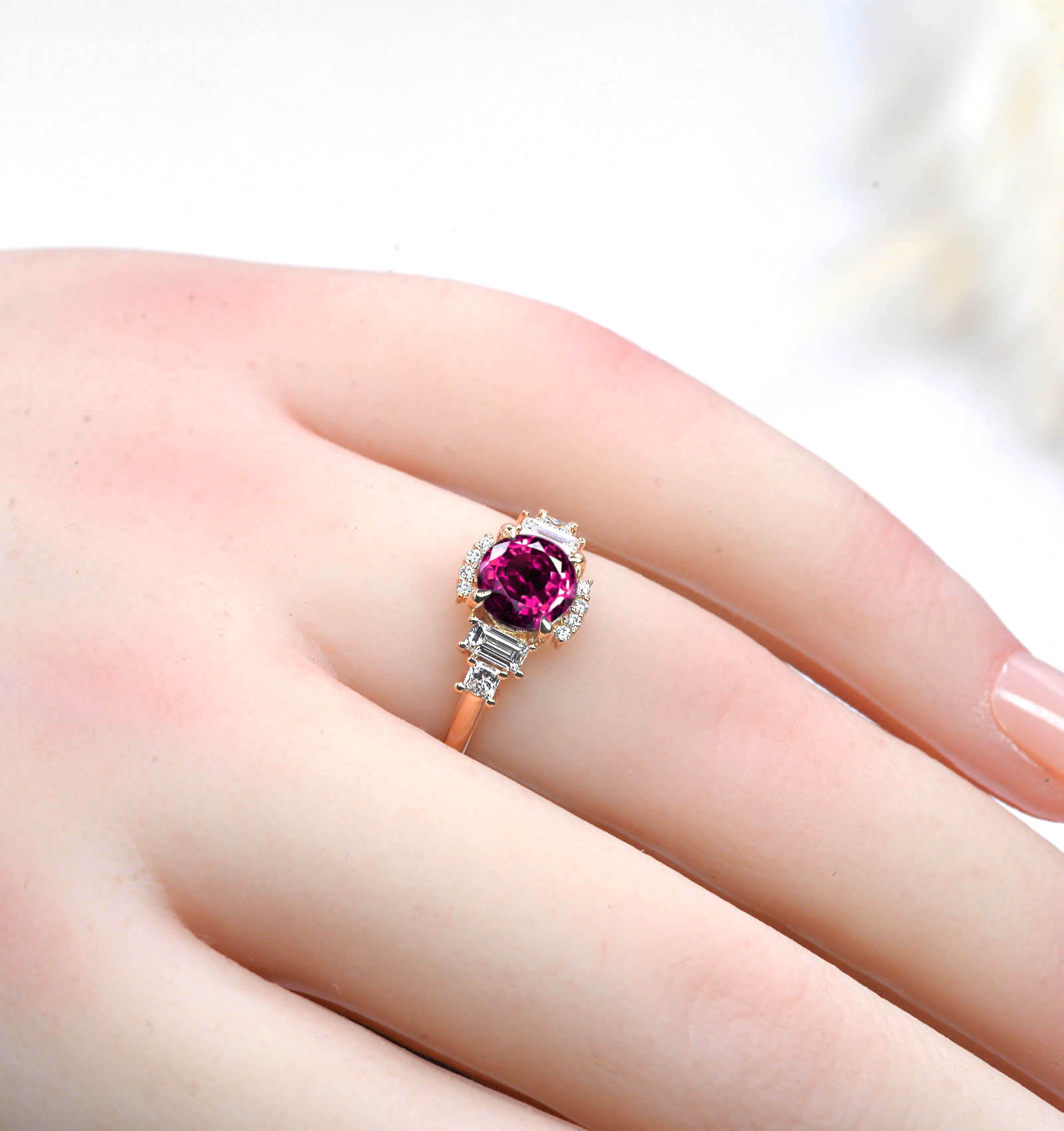 hot pink sapphire ring