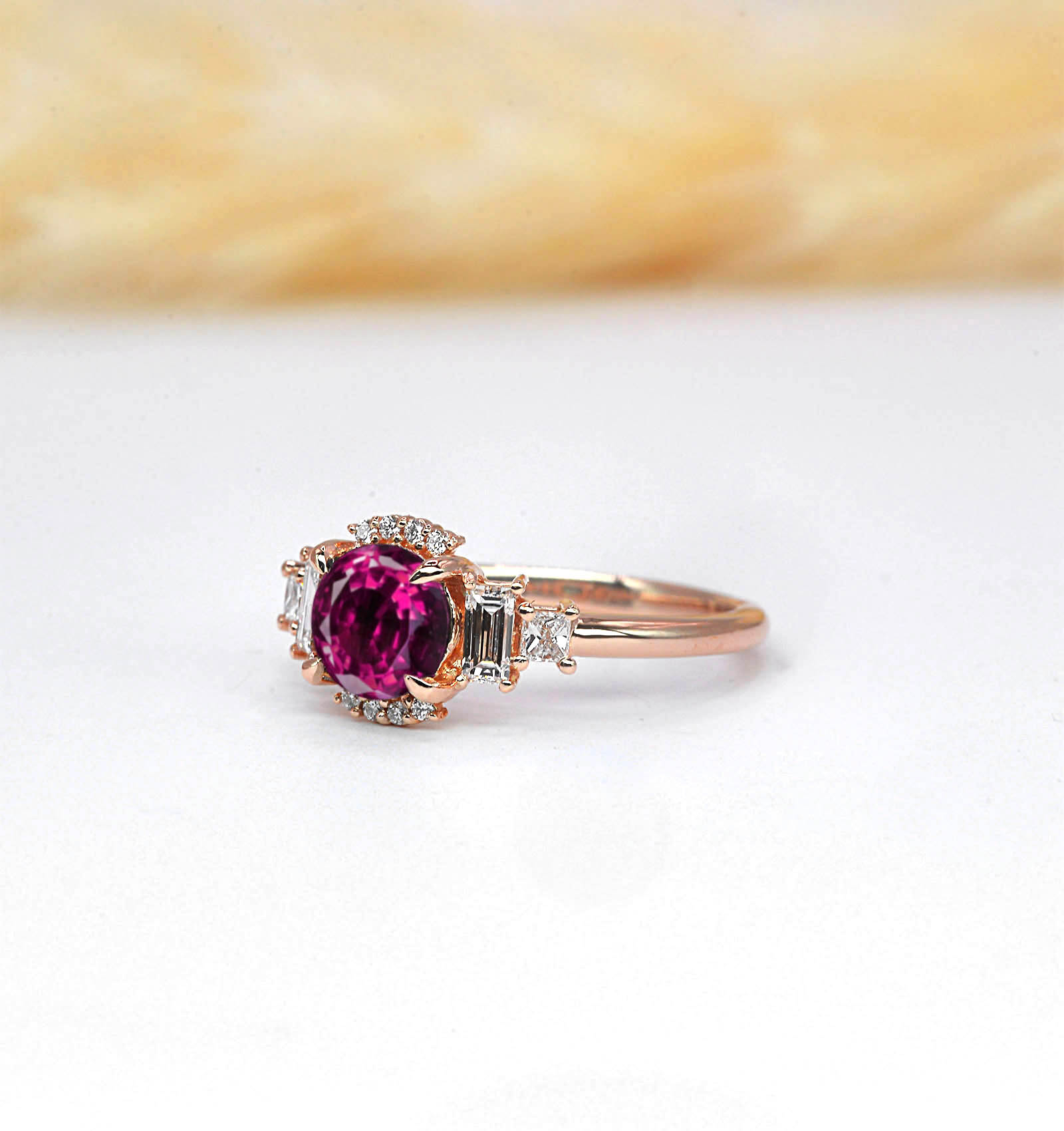 hot pink sapphire ring