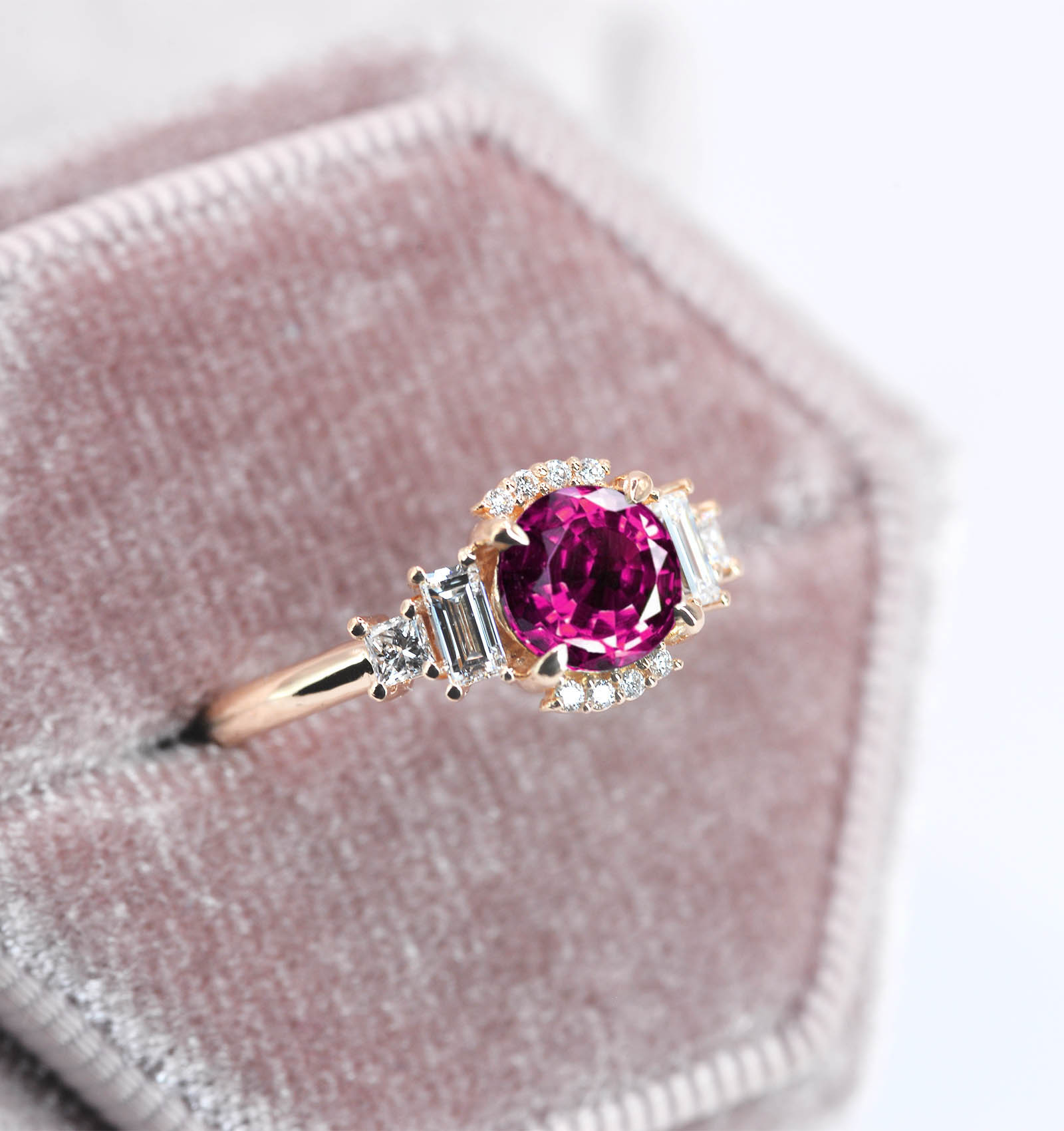 hot pink sapphire ring