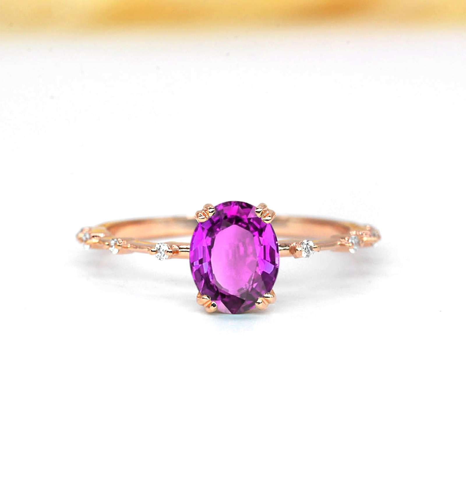pink sapphire vintage stimulant ring