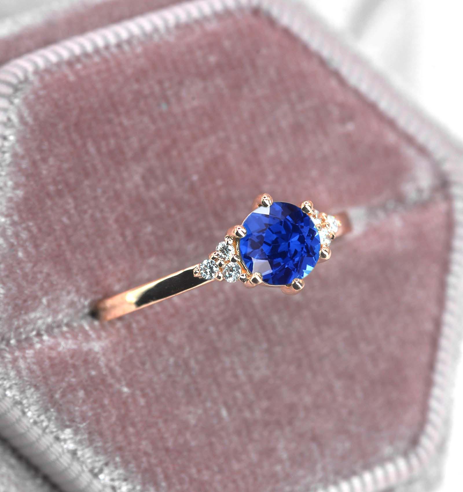 blue sapphire handmade ring
