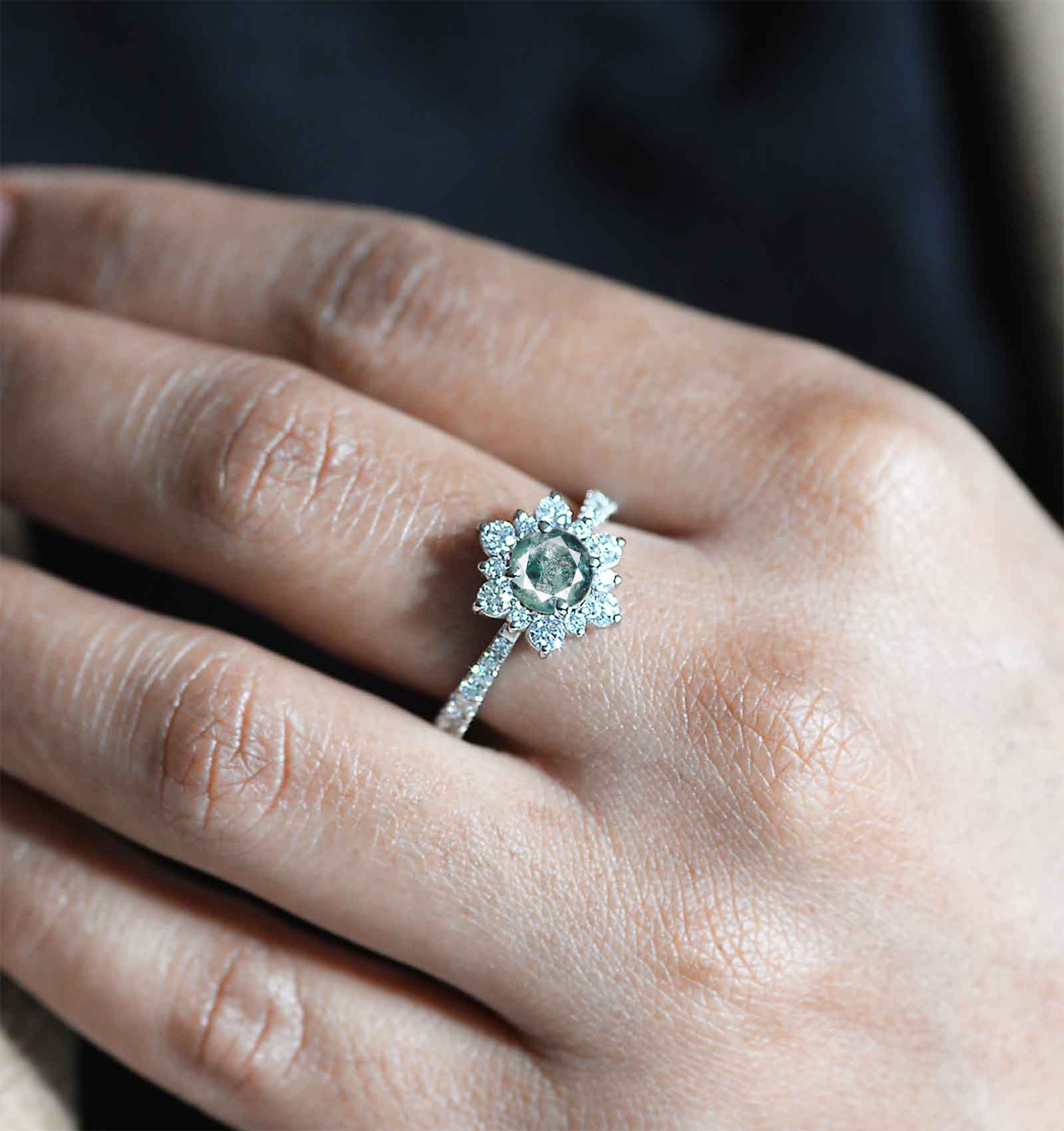 rustic diamond gift ring