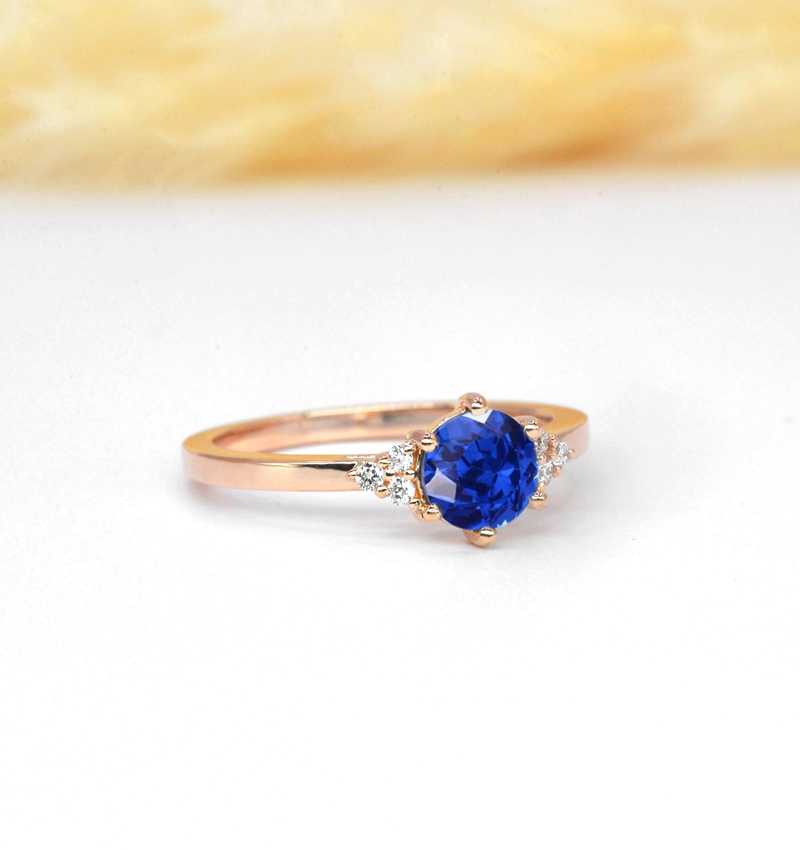 blue sapphire handmade ring