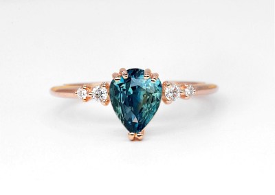 affordable teal sapphire engagement ring