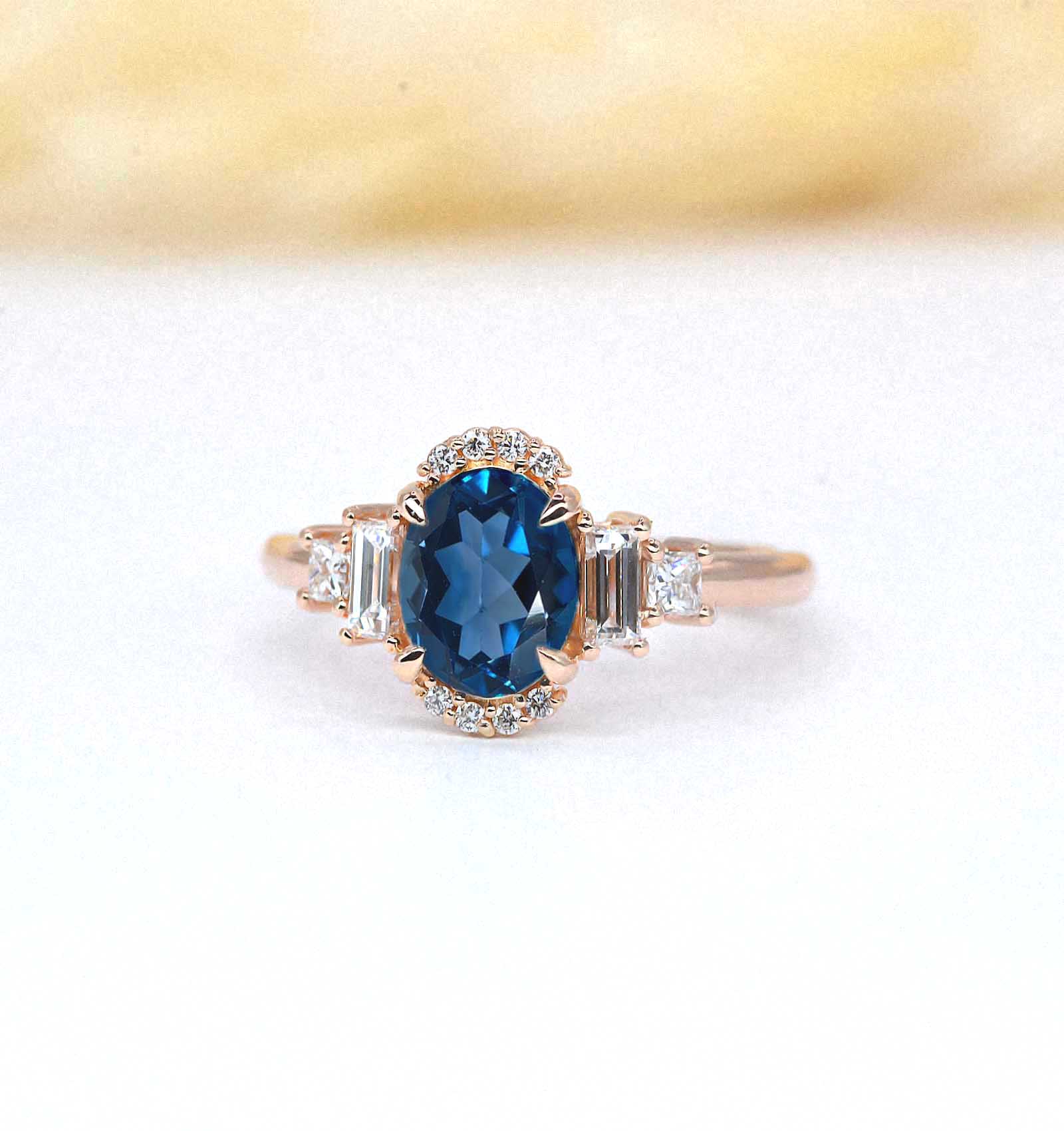 natural topaz engagement ring