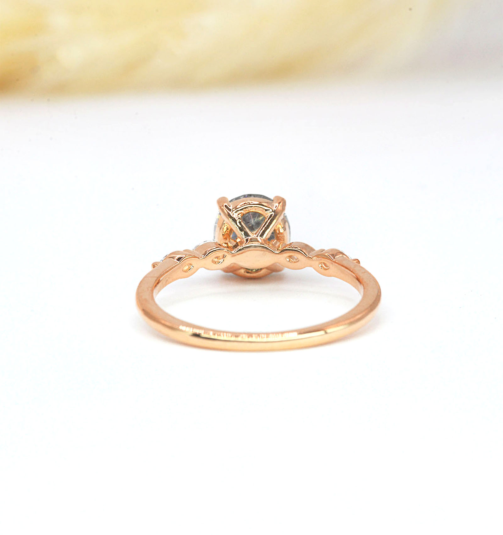 bridal grey moissanite ring