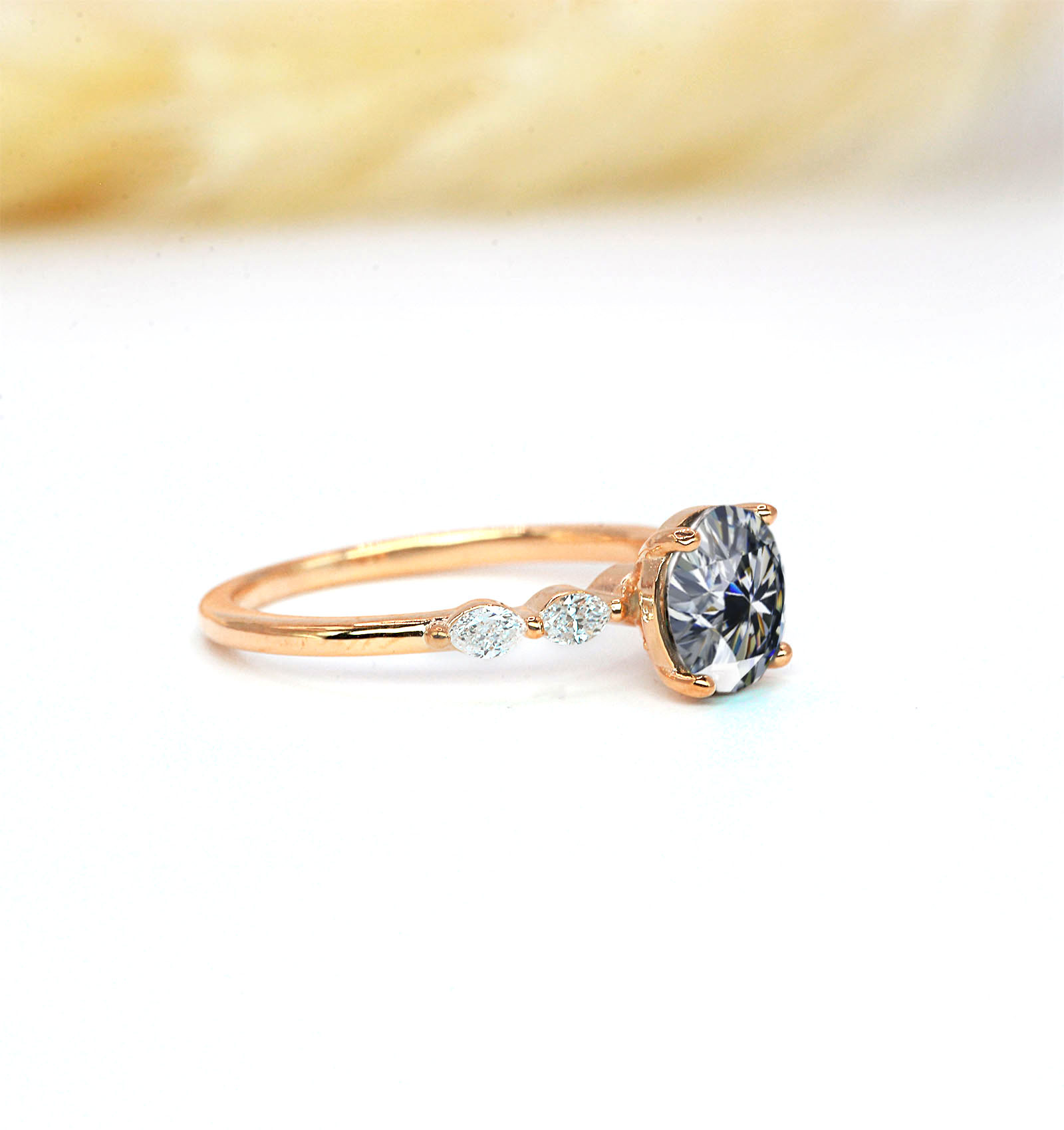 bridal grey moissanite ring