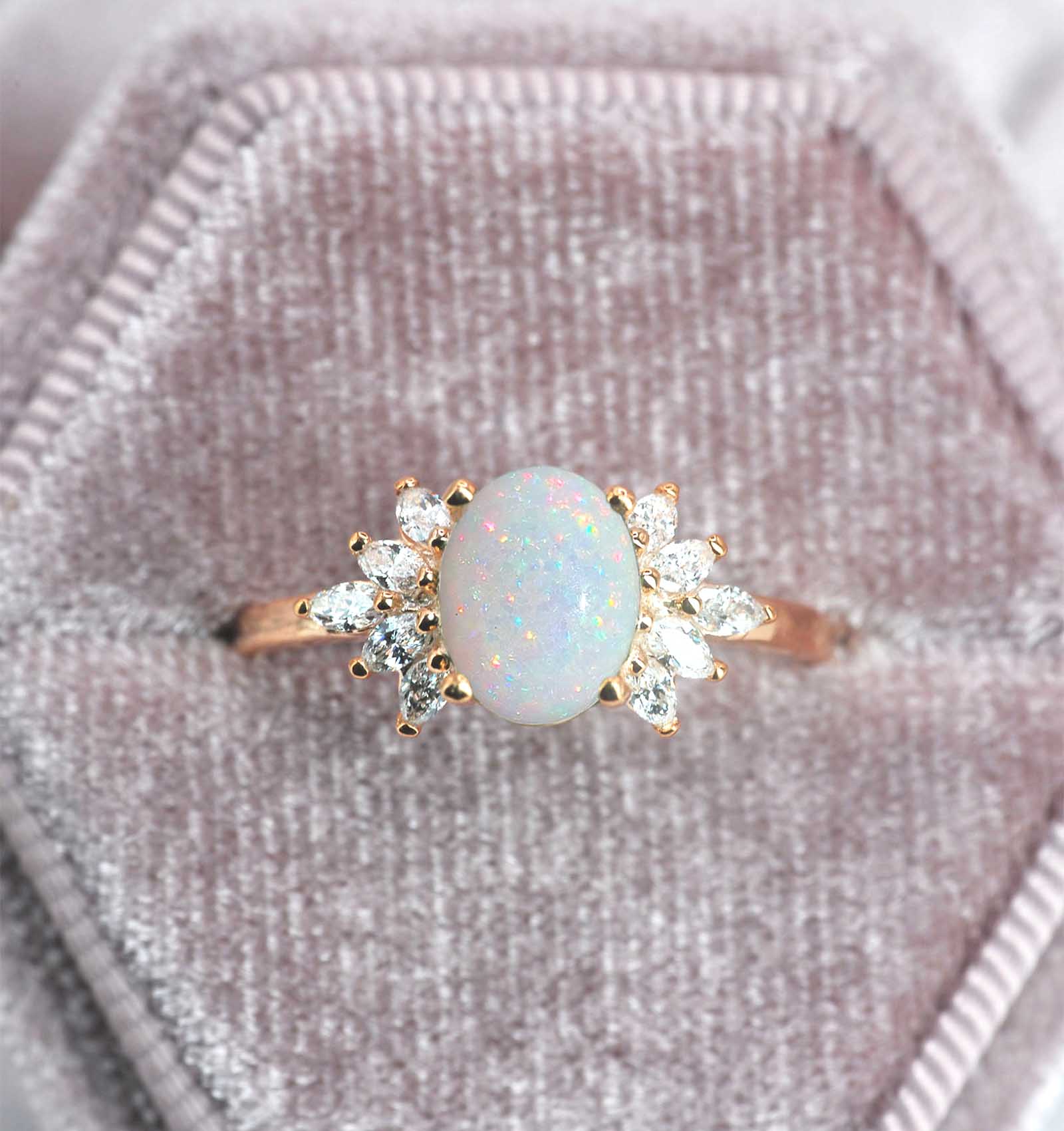 white opal high ring