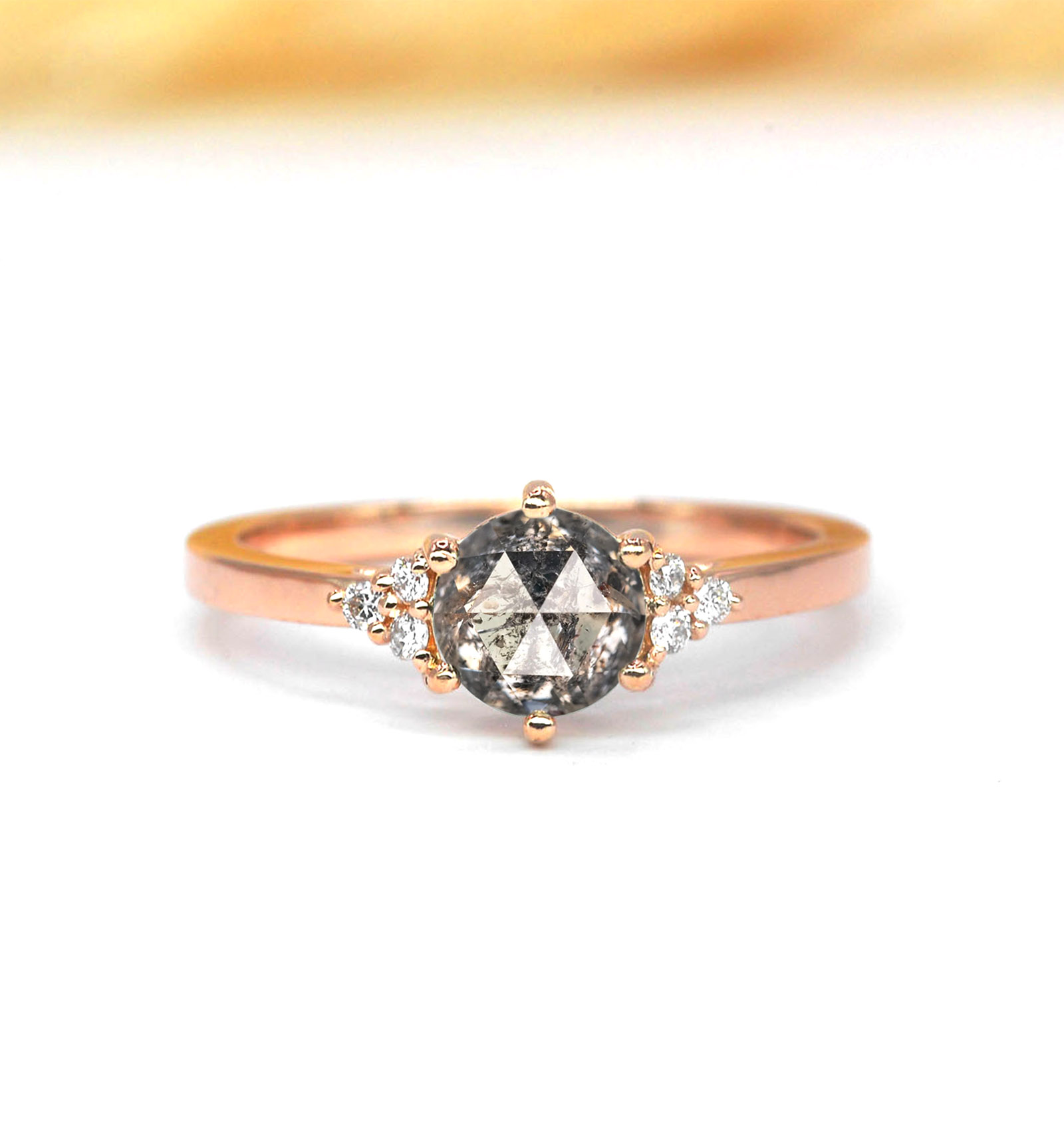 1.02ct salt and pepper diamond celebrity ring