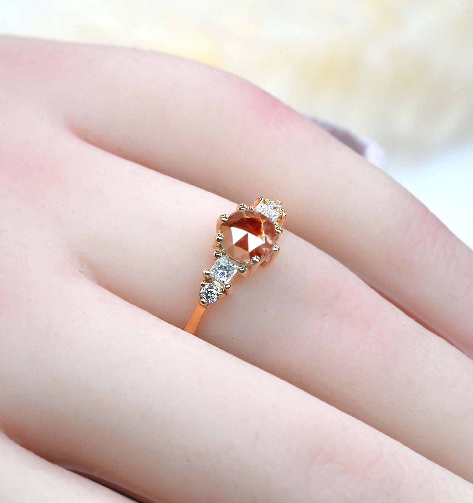 1.05ct rustic diamond vintage ring