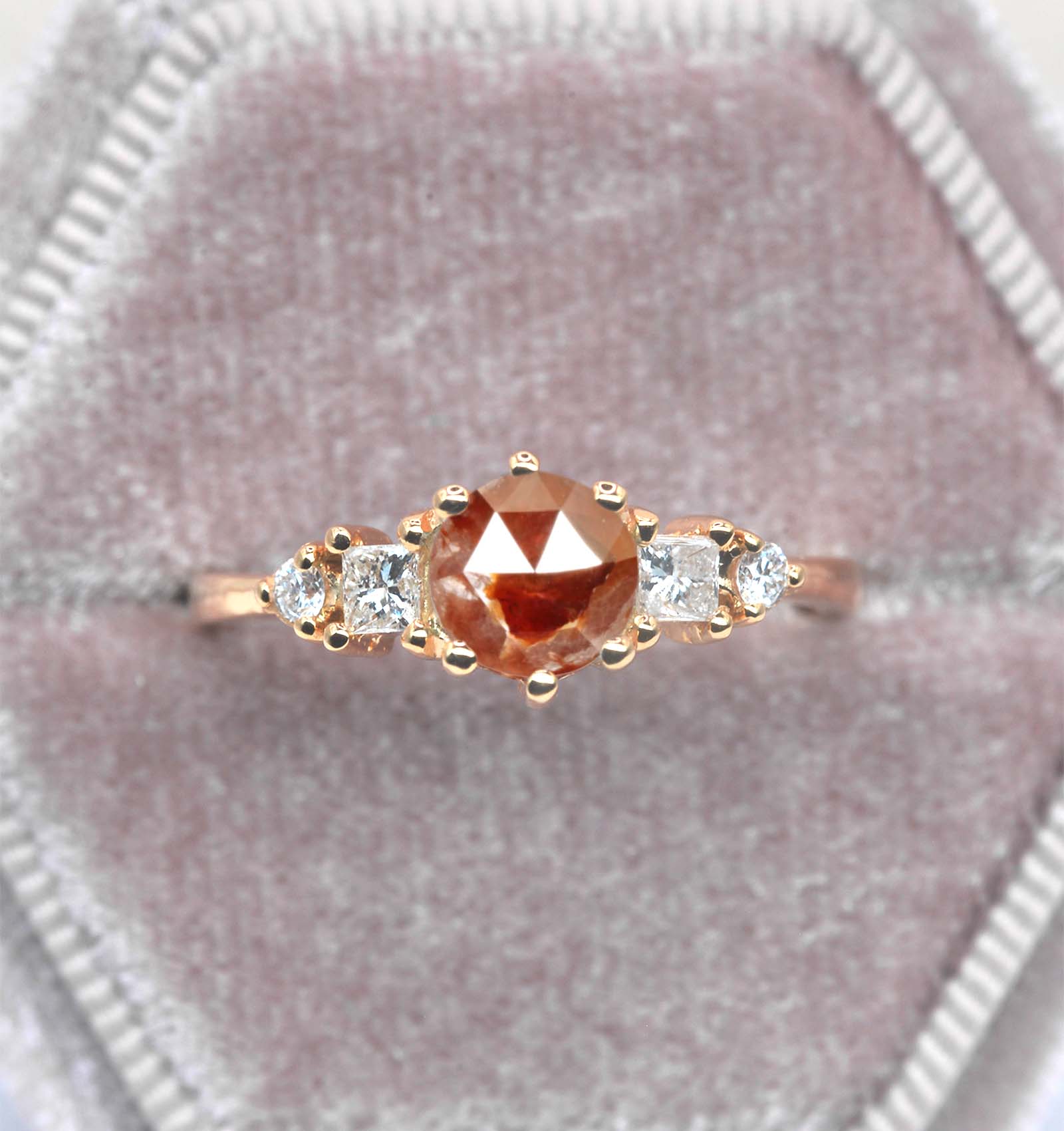 1.05ct rustic diamond vintage ring