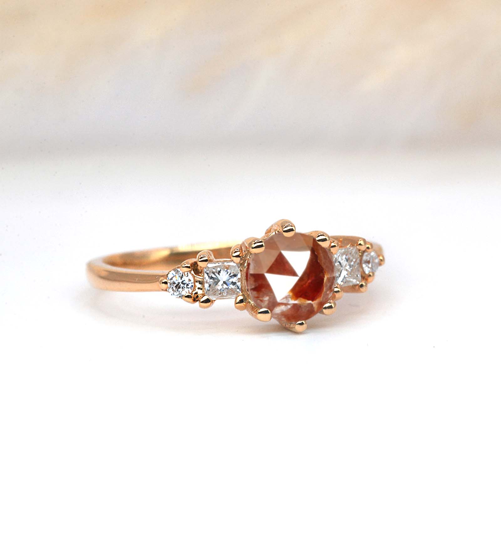 1.05ct rustic diamond vintage ring