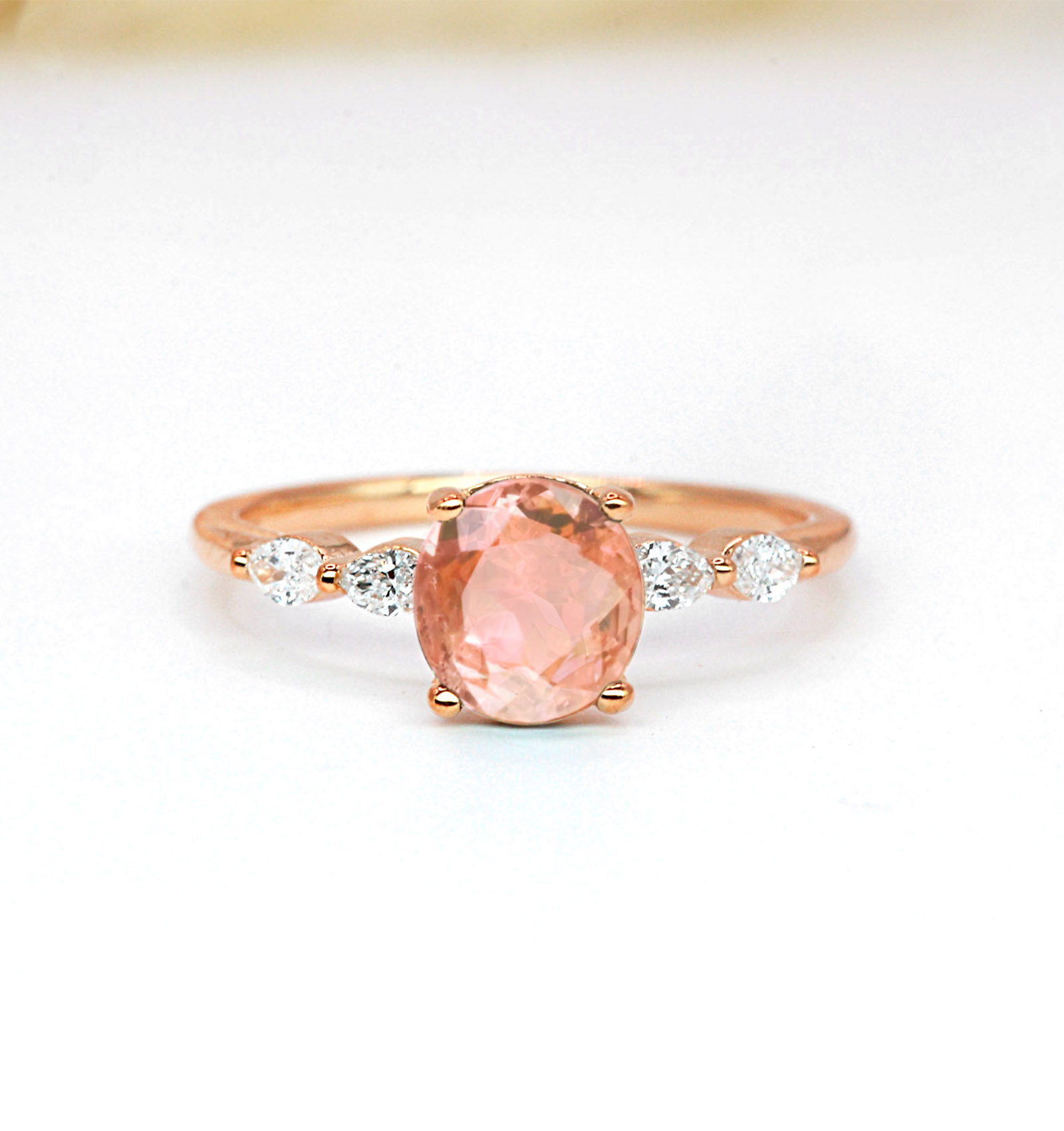1.07ct morganite vintage art deco ring