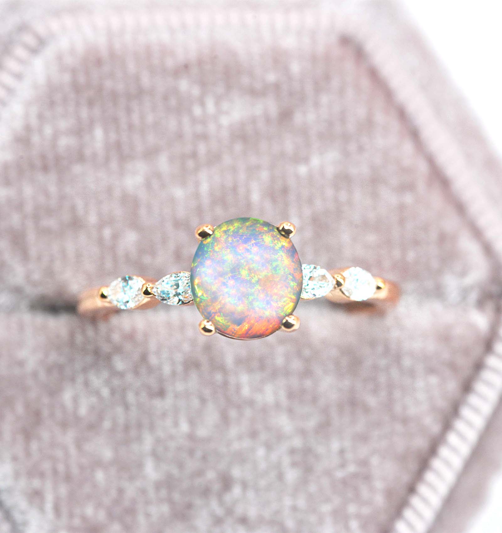 1.02ct affordable white opal ring