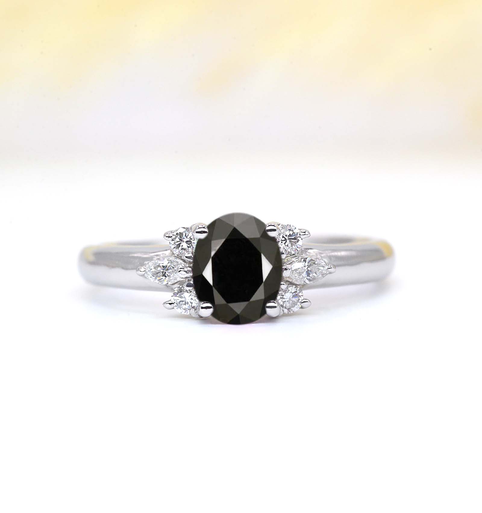 1.51ct black diamond classic cluster ring
