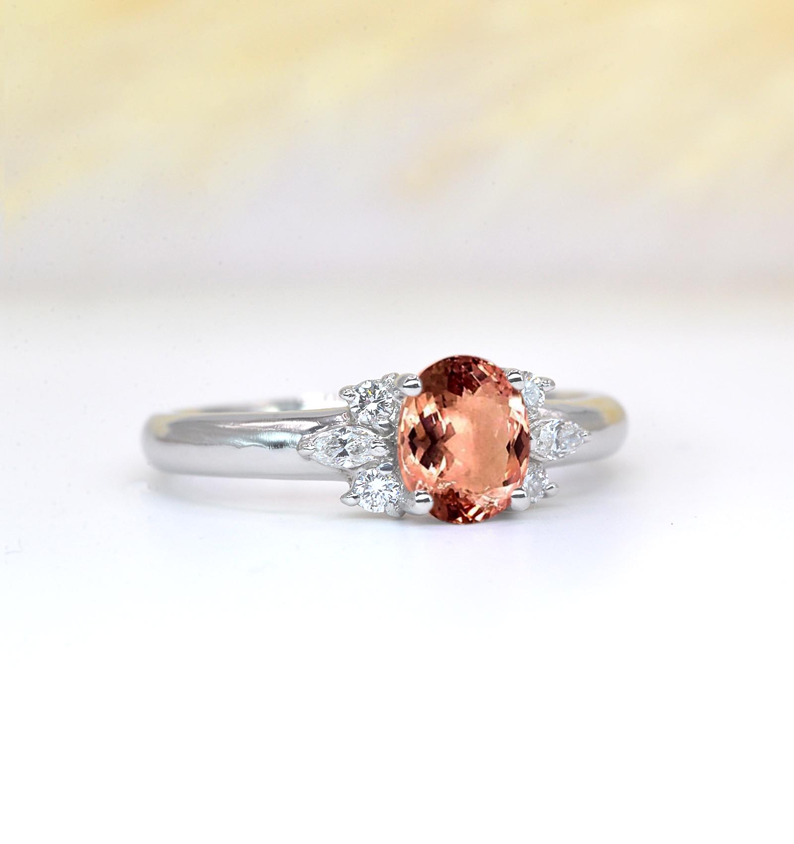 1.54ct natural morganite bridal ring