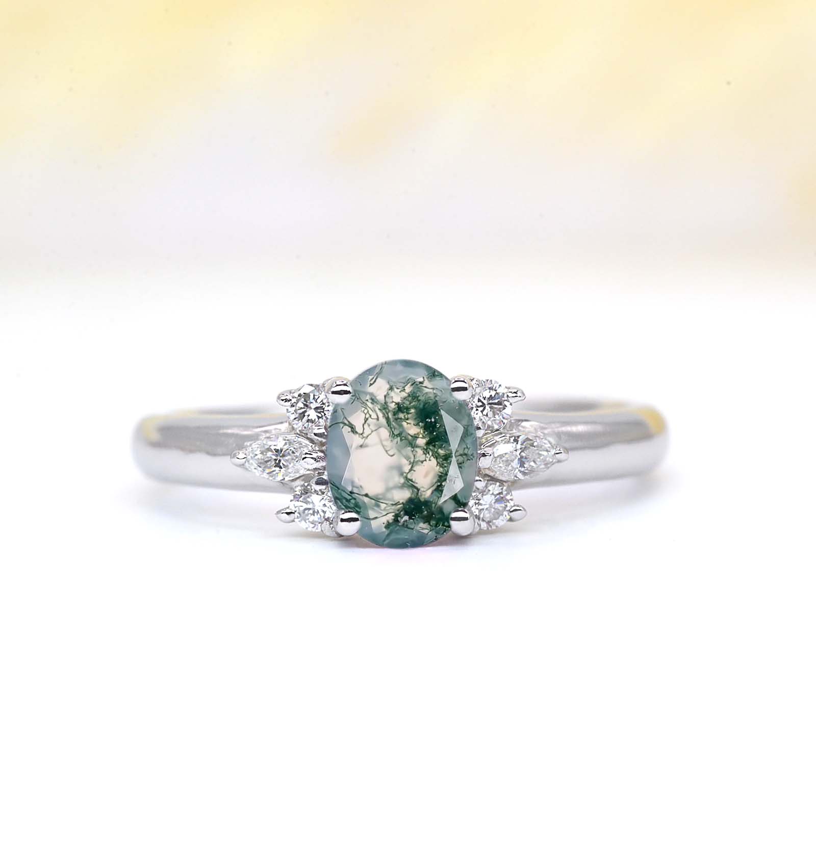 1.54ct natural moss agate anniversary ring