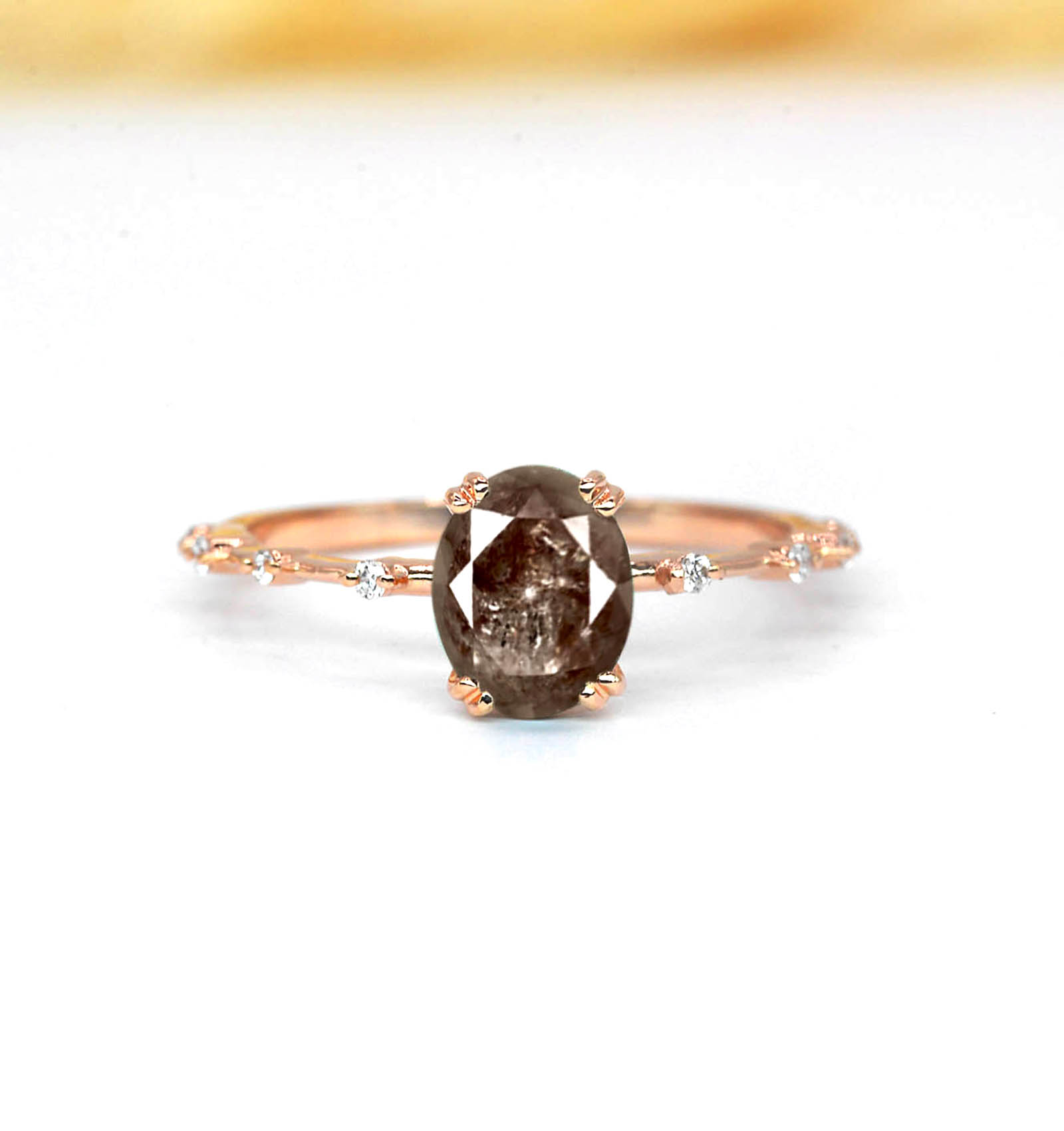 1.57ct salt and pepper diamond bespoke ring