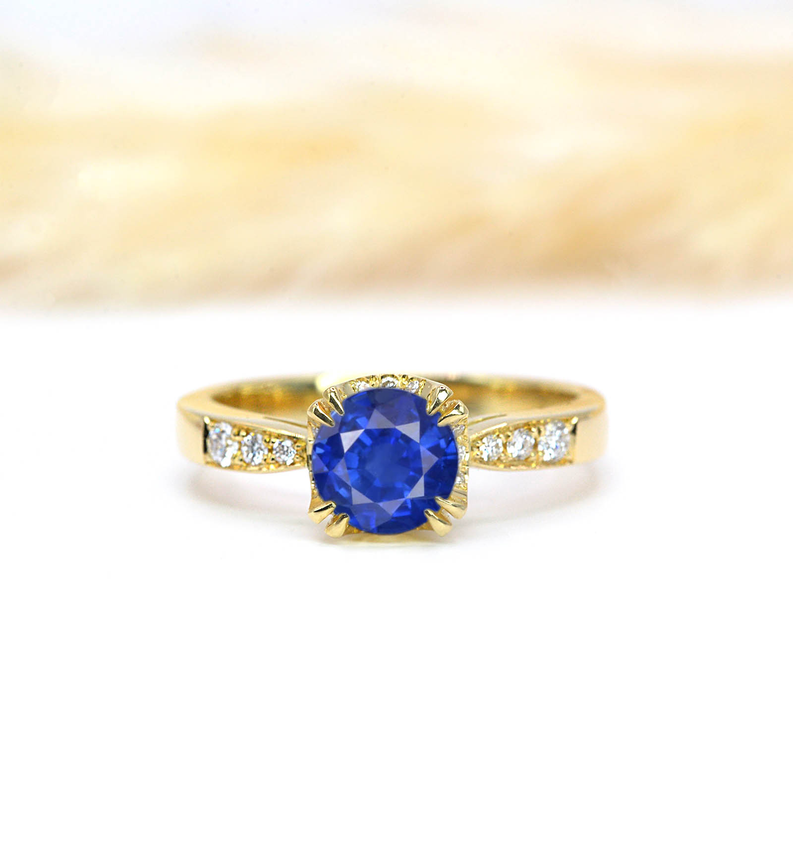 blue sapphire vintage high ring