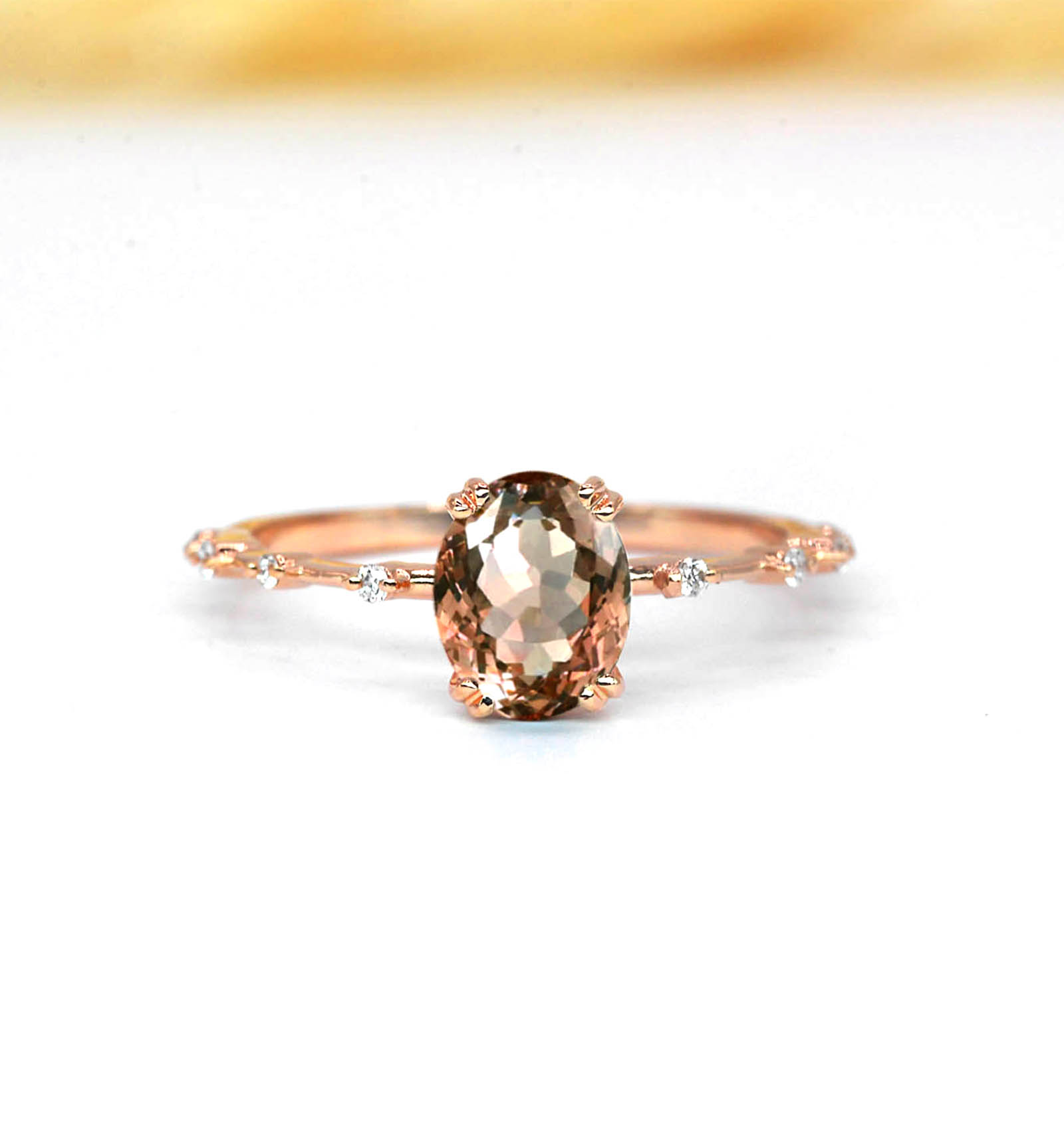 delicate morganite art deco engagement ring