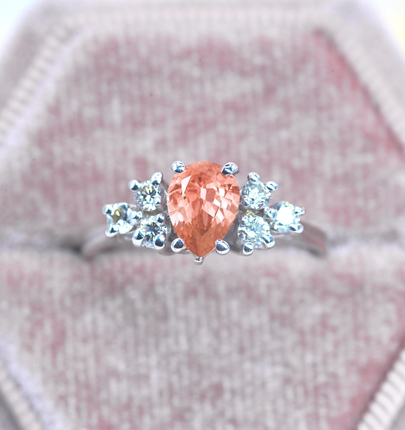natural morganite art deco bridal ring