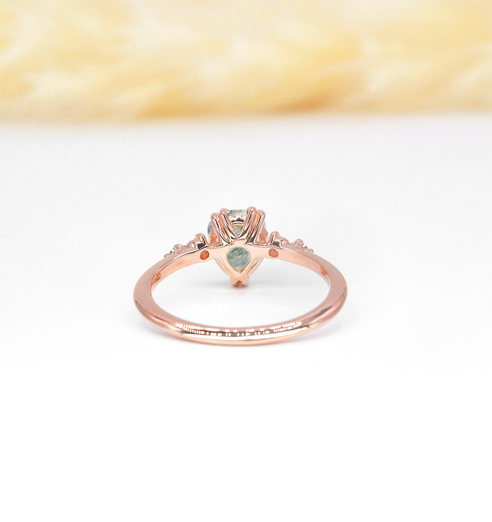 bridal moss agate engagement ring