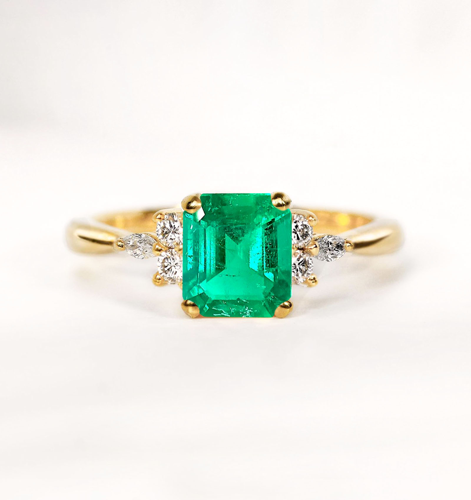 emerald vintage bridal promise ring
