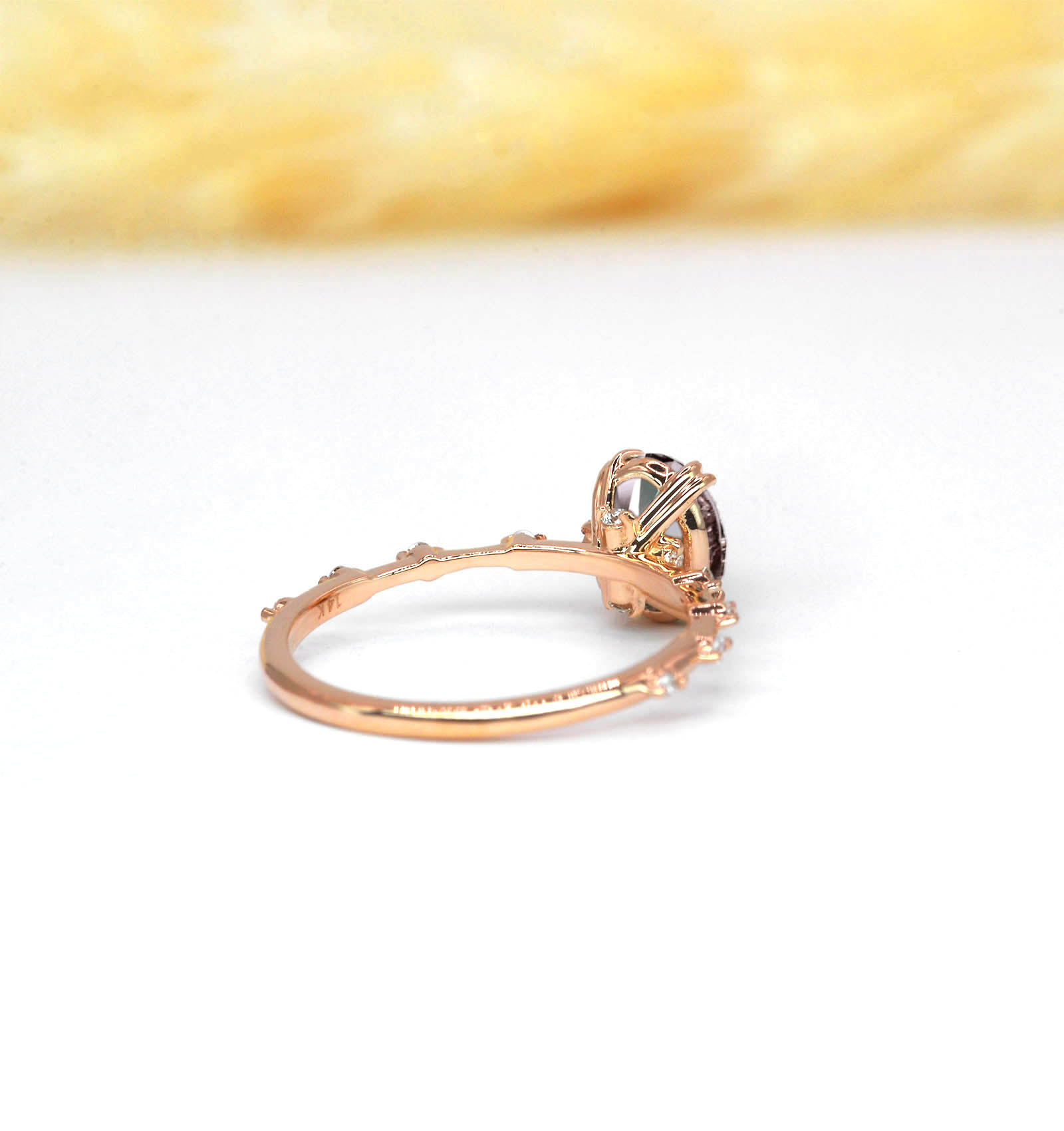 grey moissanite bridal promise ring