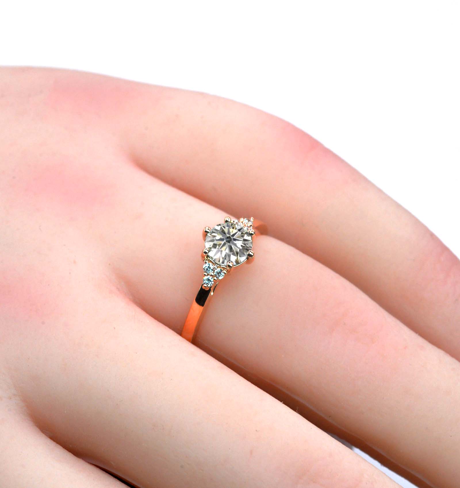 lab diamond cluster inspired ring