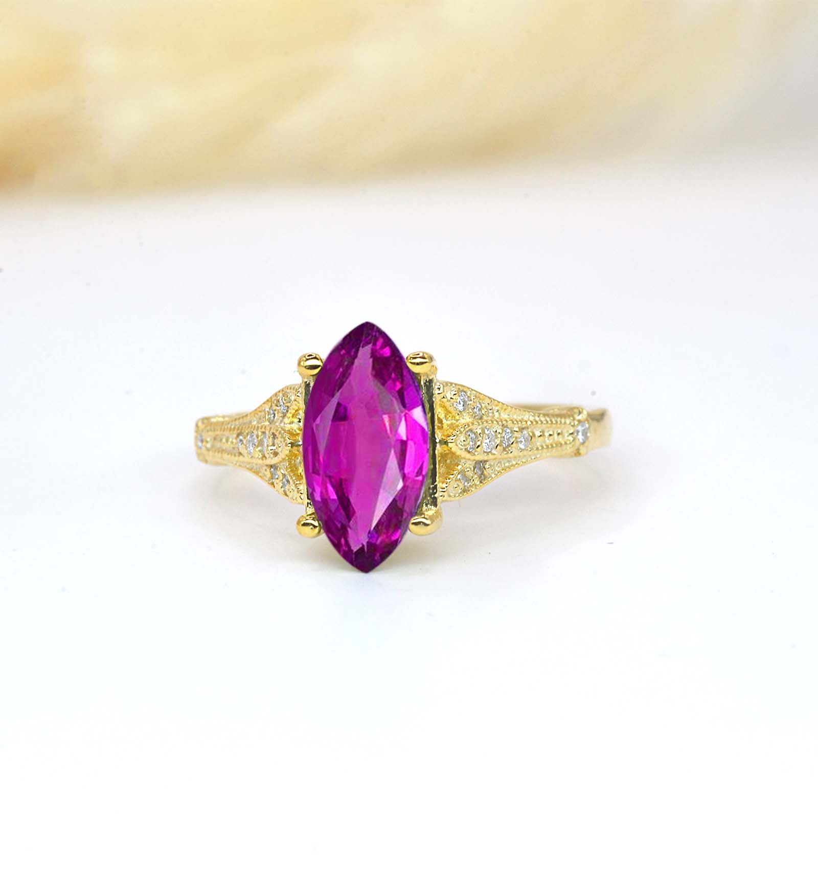 marquise pink sapphire special engagement ring