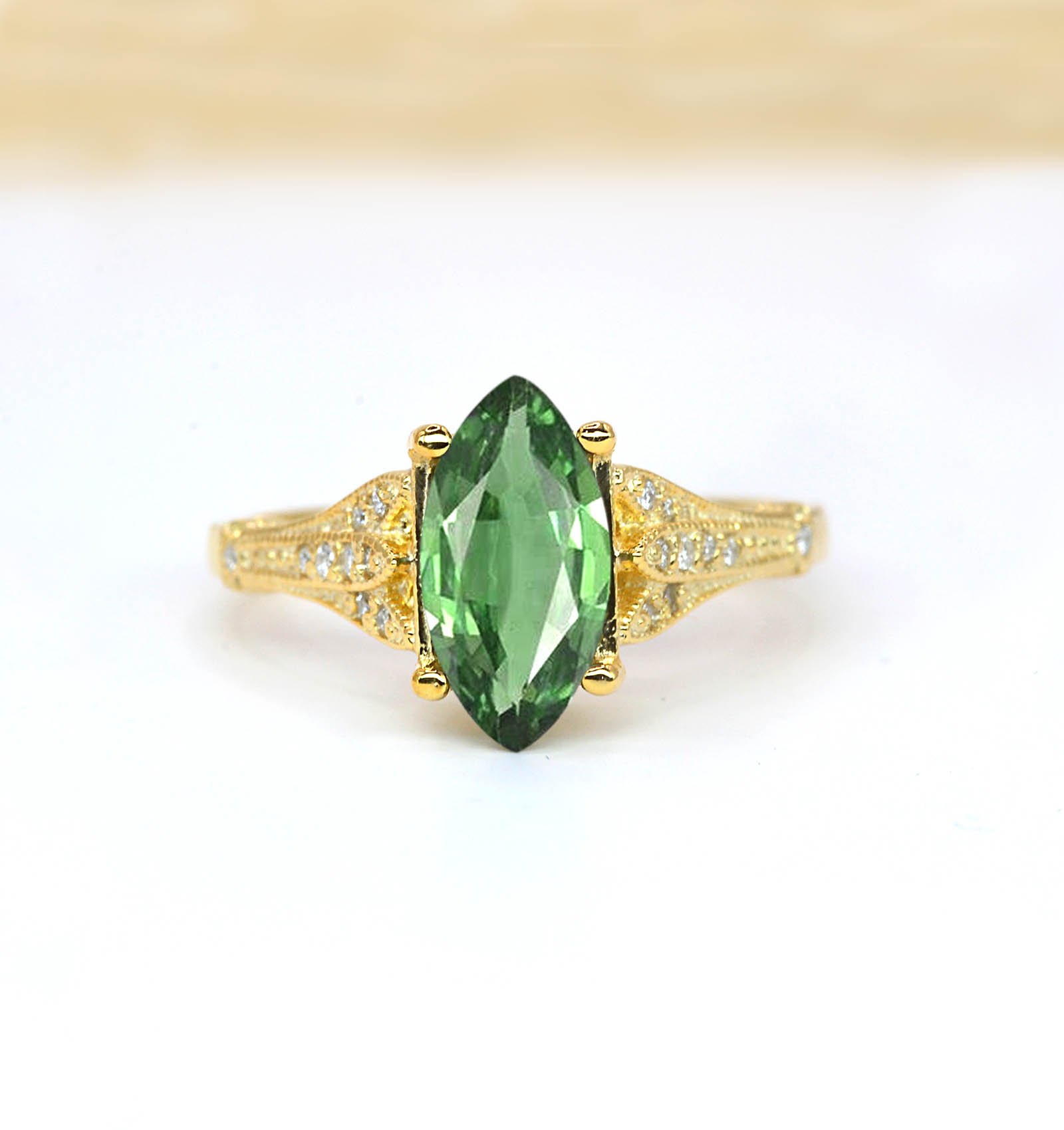 mint green sapphire high luxury ring