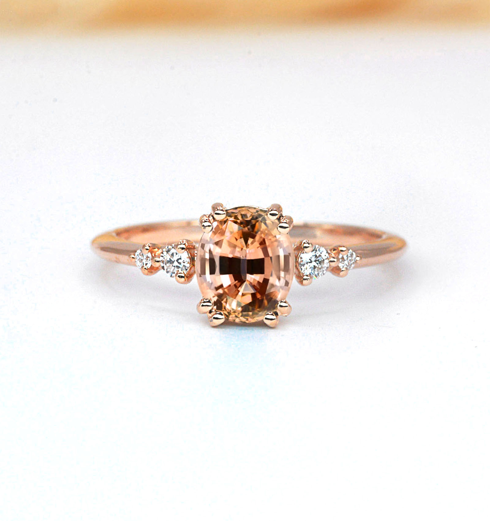 morganite and diamond anniversary ring