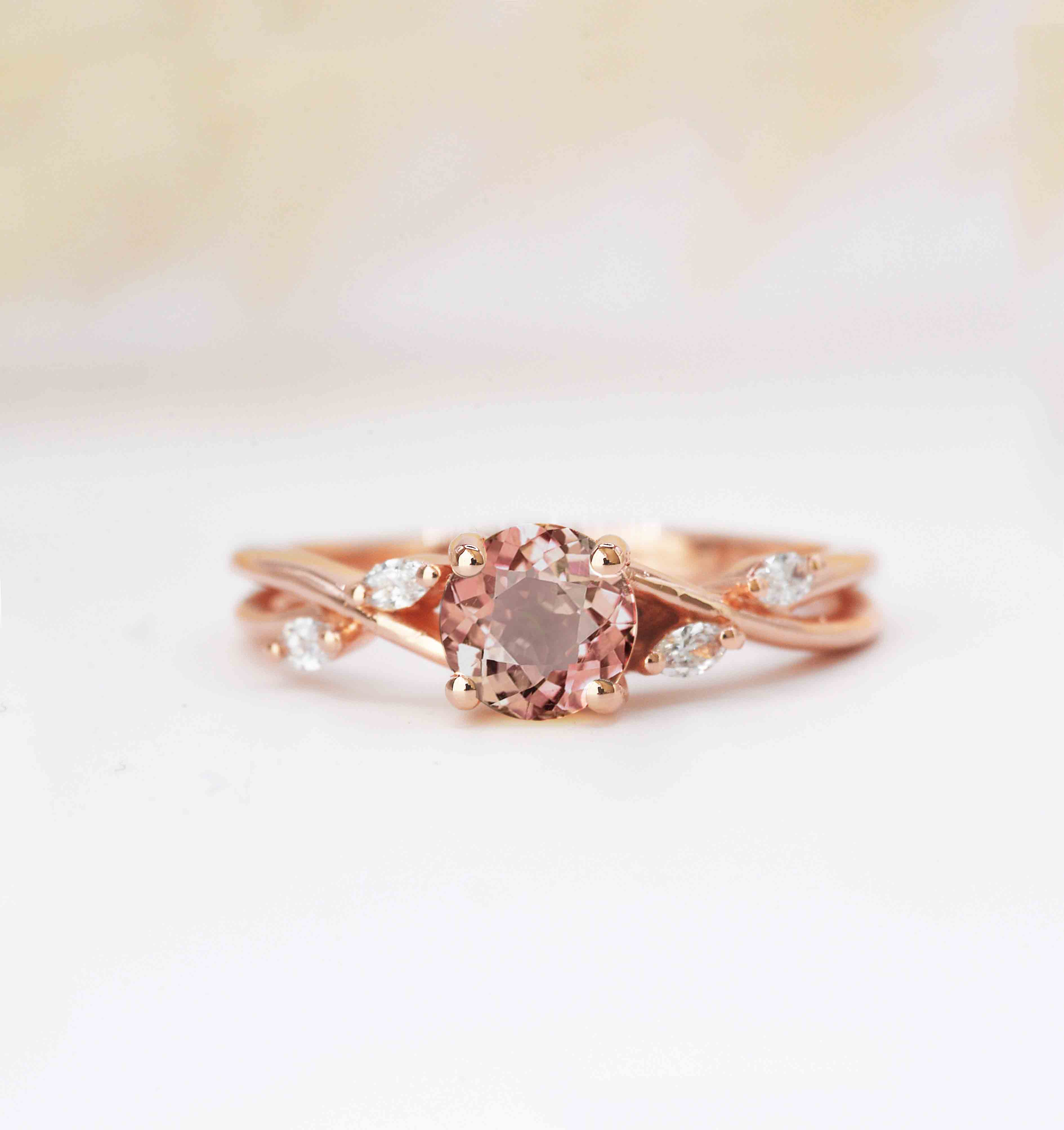 morganite dainty engagement ring