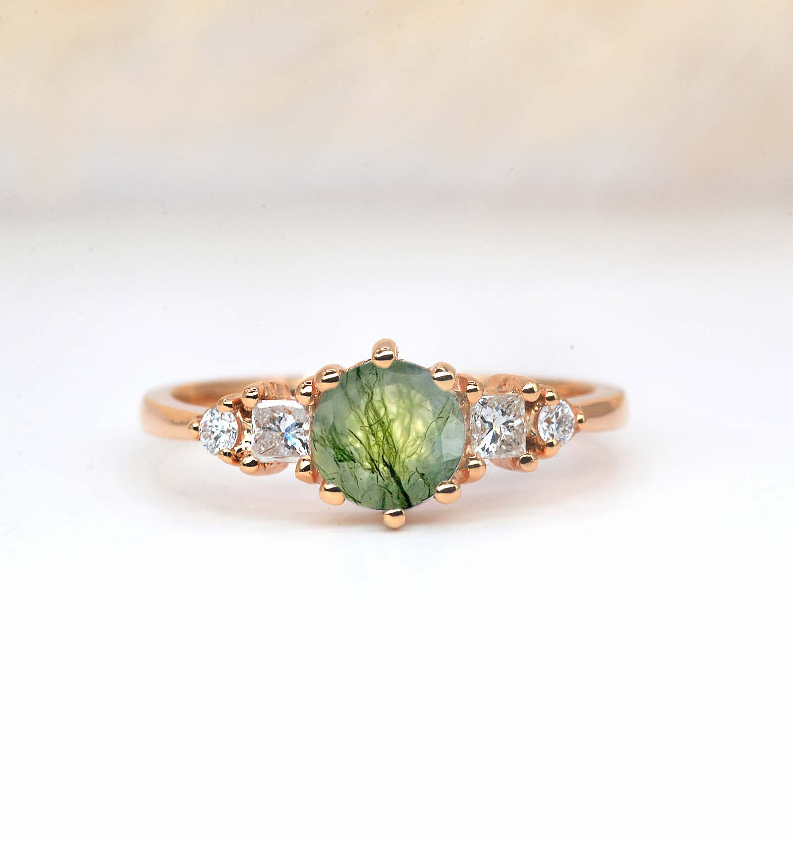 1.02ct moss agate art deco anniversary ring