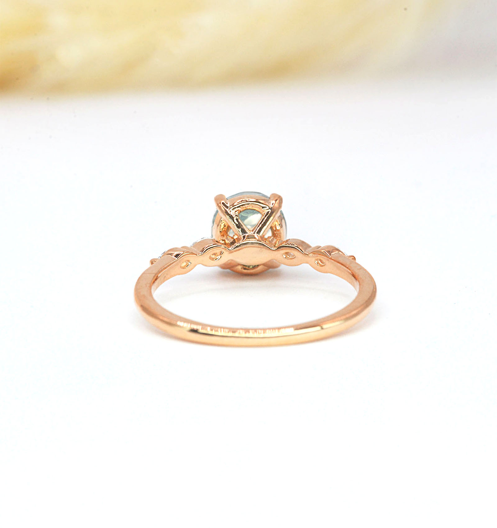 moss agate marquise diamond modern ring